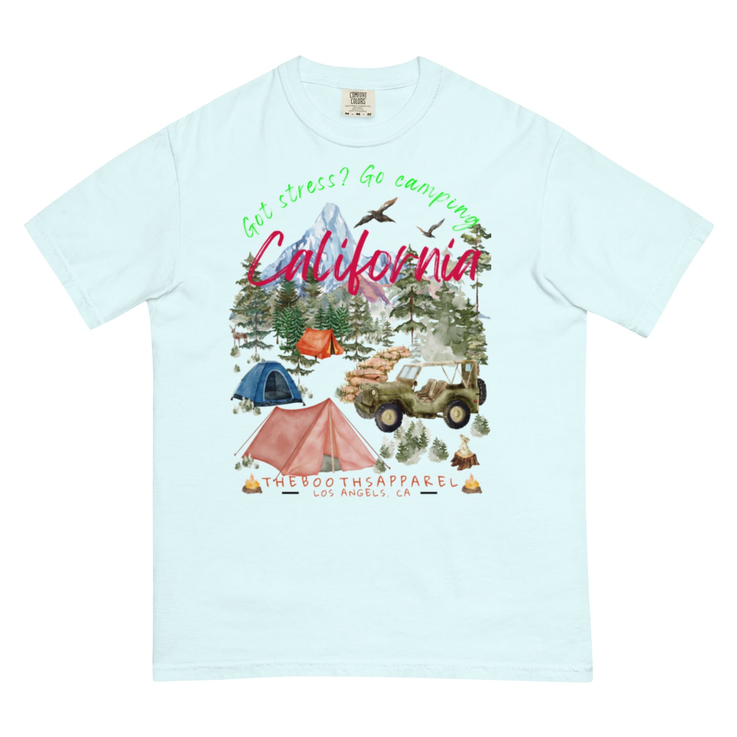 California Go Camping Unisex garment-dyed heavyweight t-shirt