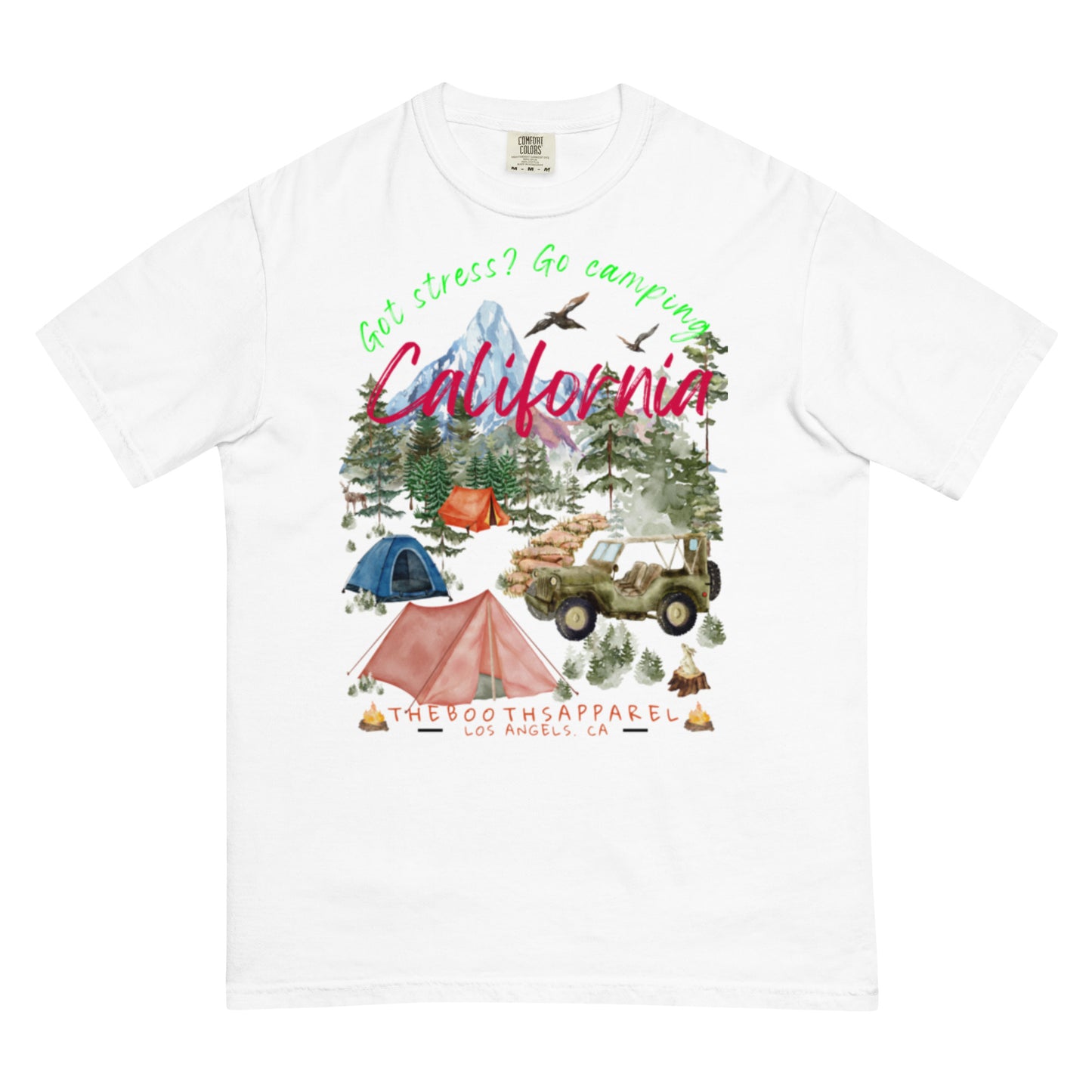California Go Camping Unisex garment-dyed heavyweight t-shirt