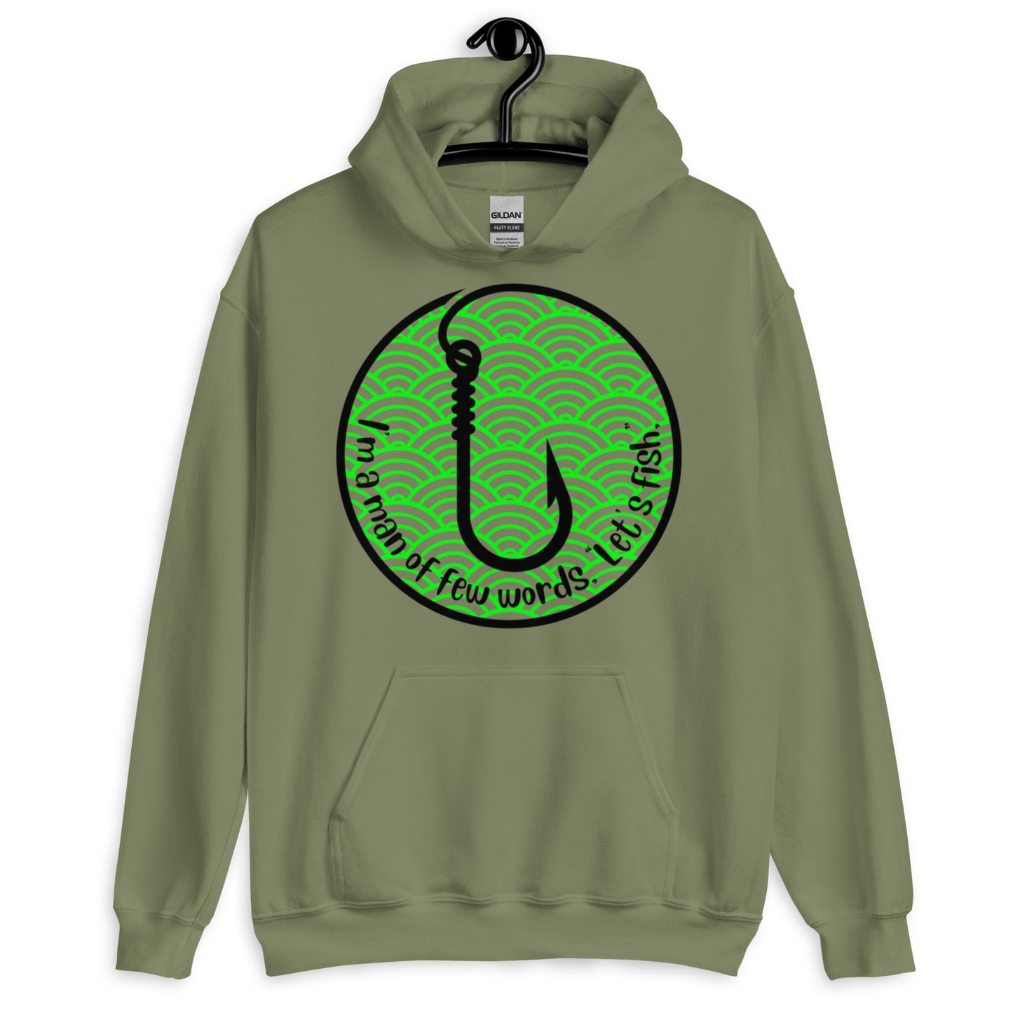 I'm a man of few words Let's Fish Fishing Unisex Hoodie
