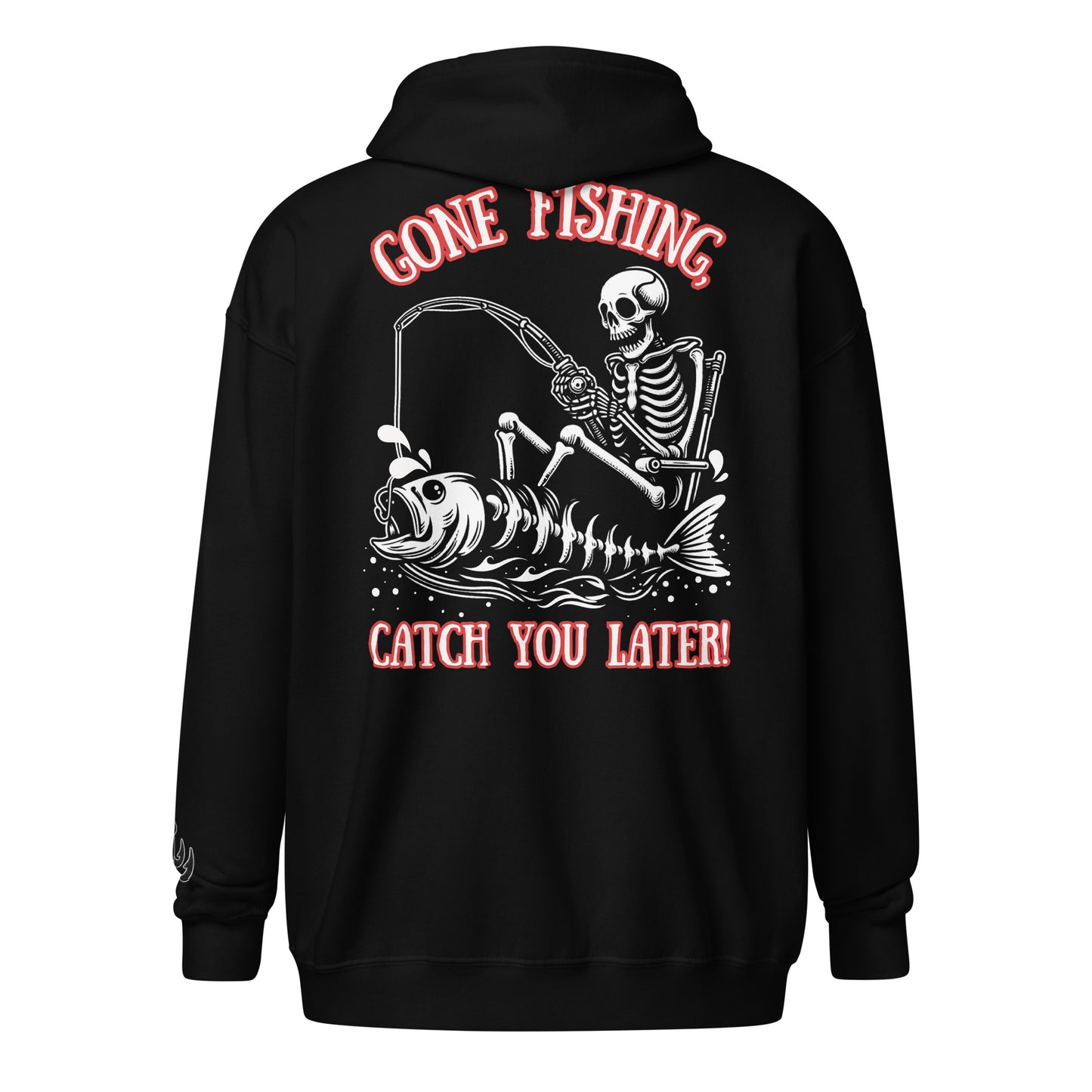 Fishing Skeleton, Skull Fishing Tattoo, Fishing Tuna, Fishing Gifts, Fishing Hoodie for Man, Fishy hoodie, Unisex heavy blend zip hoodie