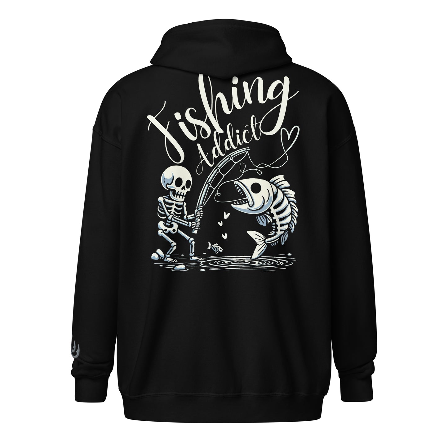 Fishing Skeleton, Fishing Tattoo, Fishing Addict, Fishing Gifts, Fishing Hoodie, Fishy hoodie, Husband Hoodie, Dad Gift, Unisex zip hoodie