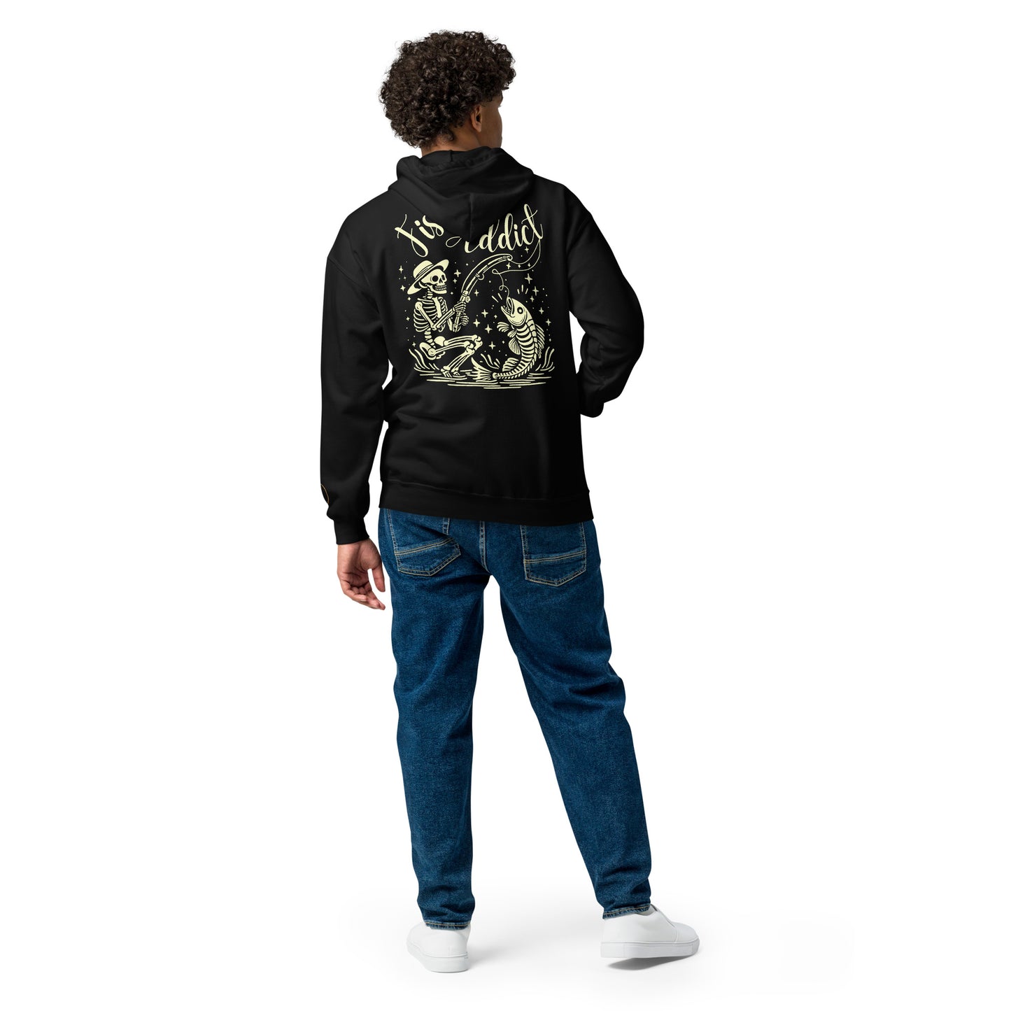 Fishing Straw hat Skeleton, Fishing Tattoo, Fishing Addict, Fishing Gift, Fishing Hoodie, Fishy hoodie, Unisex heavy blend zip hoodie