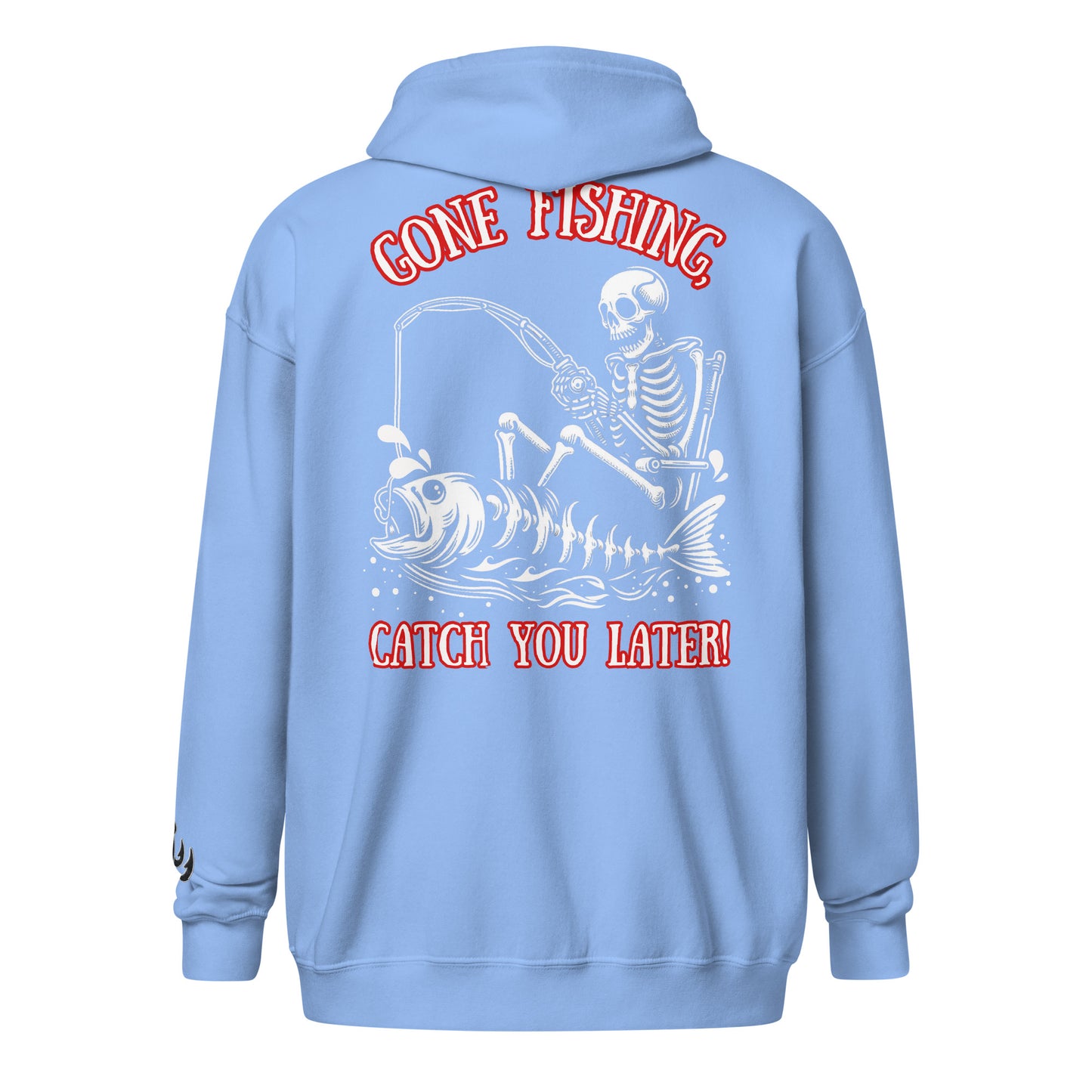 Fishing Skeleton, Skull Fishing Tattoo, Fishing Tuna, Fishing Gifts, Fishing Hoodie for Man, Fishy hoodie, Unisex heavy blend zip hoodie