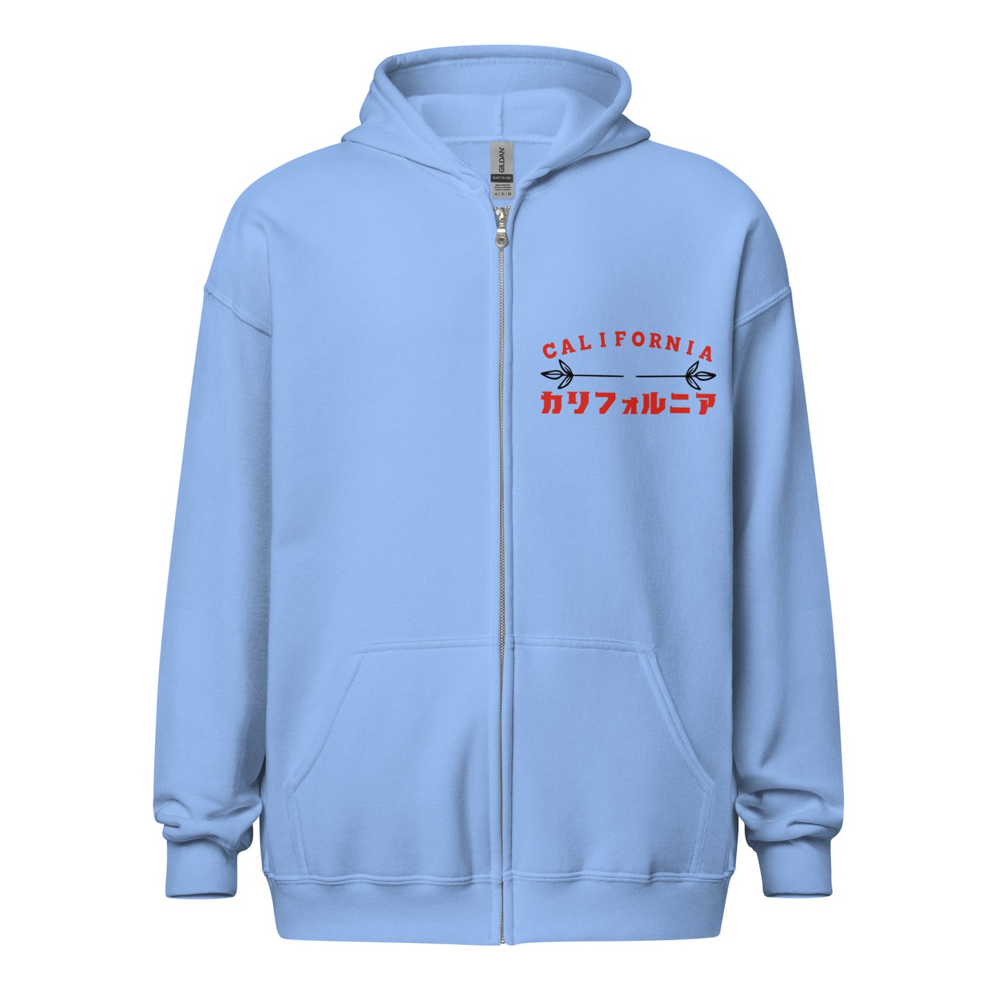 California, Grizzly Bear, Japanese, Katakana, Unisex heavy blend zip hoodie