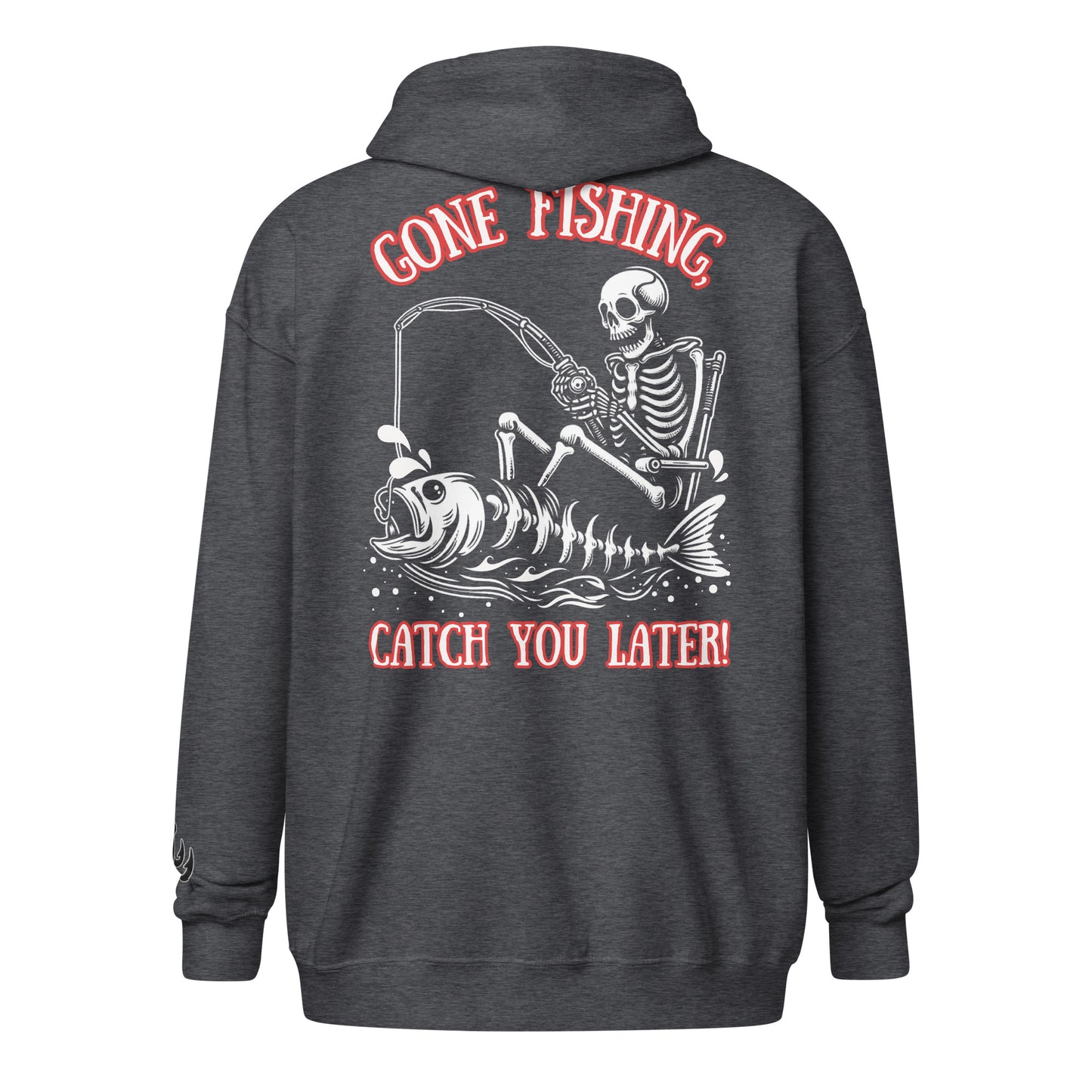Fishing Skeleton, Skull Fishing Tattoo, Fishing Tuna, Fishing Gifts, Fishing Hoodie for Man, Fishy hoodie, Unisex heavy blend zip hoodie
