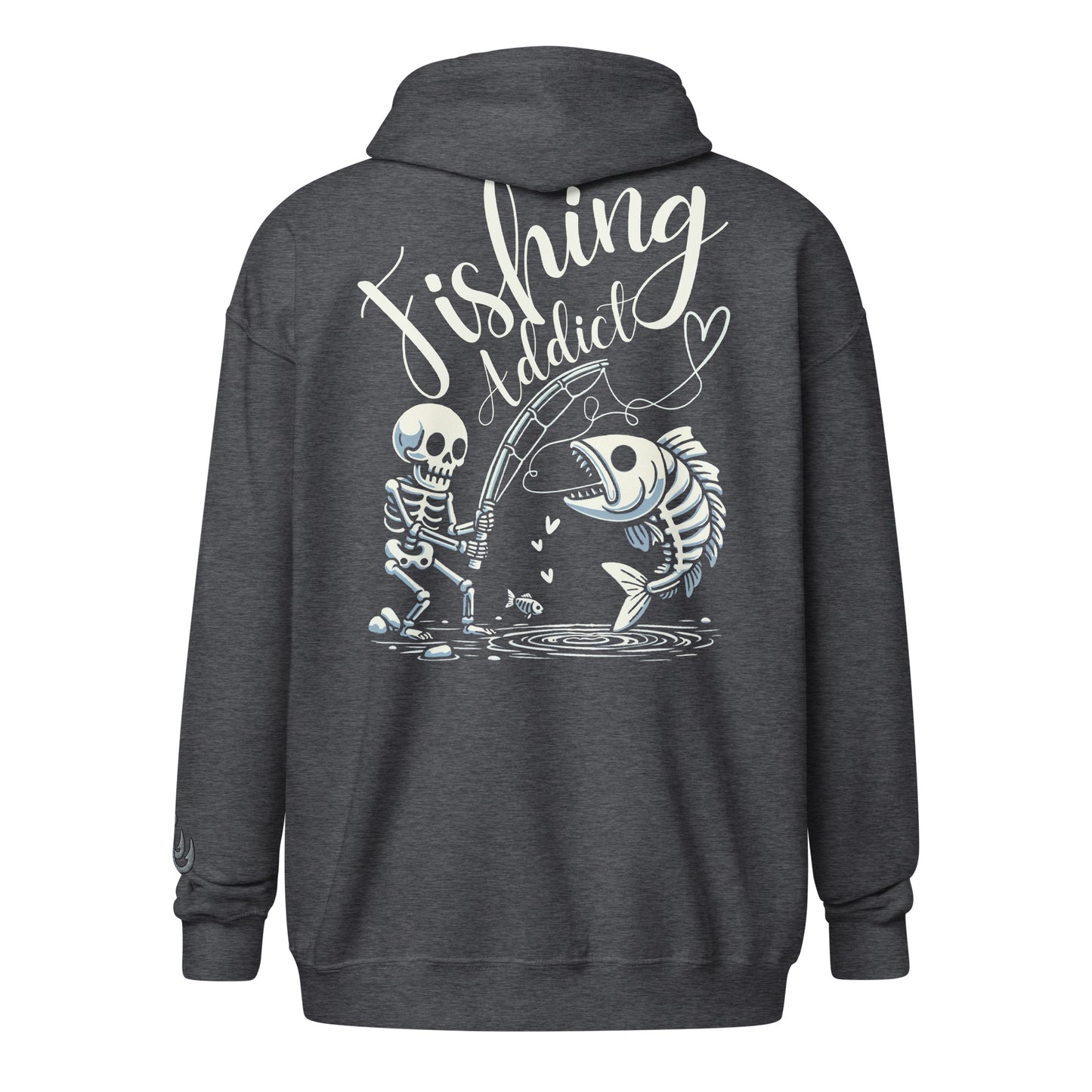 Fishing Skeleton, Fishing Tattoo, Fishing Addict, Fishing Gifts, Fishing Hoodie, Fishy hoodie, Husband Hoodie, Dad Gift, Unisex zip hoodie