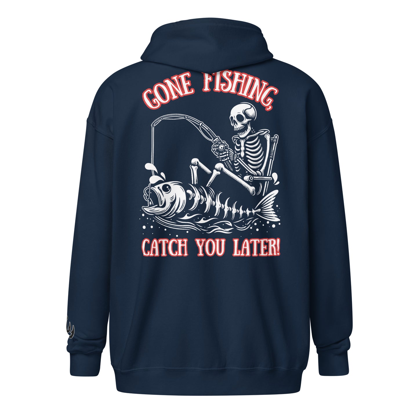 Fishing Skeleton, Skull Fishing Tattoo, Fishing Tuna, Fishing Gifts, Fishing Hoodie for Man, Fishy hoodie, Unisex heavy blend zip hoodie