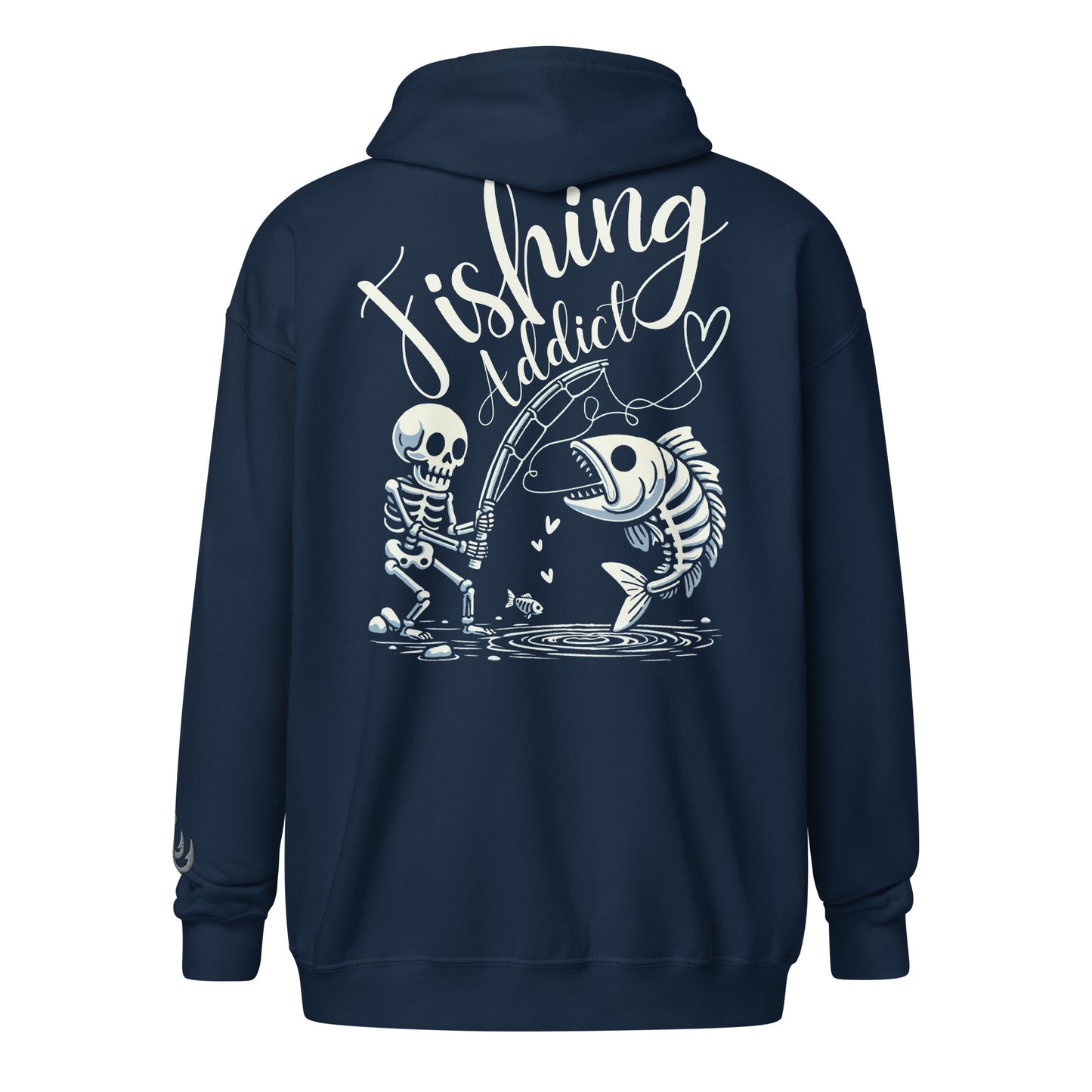Fishing Skeleton, Fishing Tattoo, Fishing Addict, Fishing Gifts, Fishing Hoodie, Fishy hoodie, Husband Hoodie, Dad Gift, Unisex zip hoodie