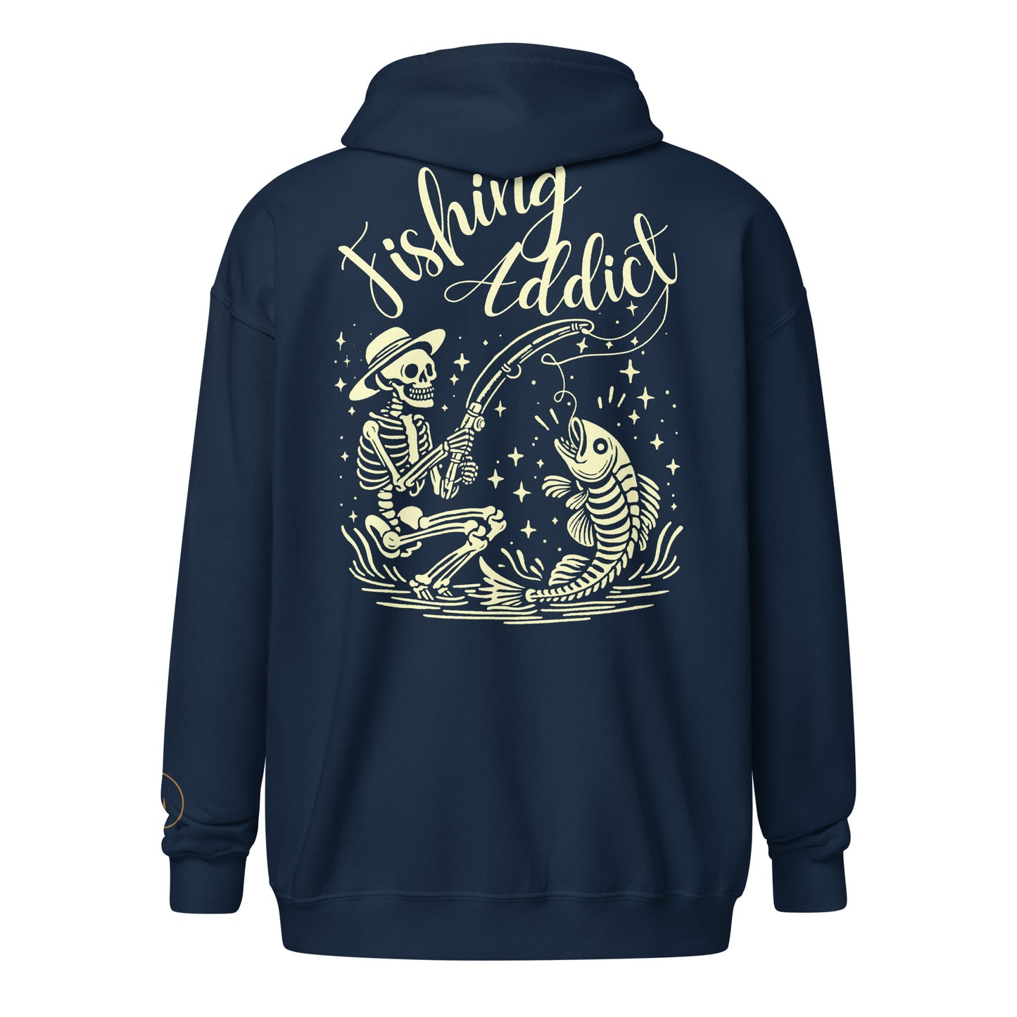 Fishing Straw hat Skeleton, Fishing Tattoo, Fishing Addict, Fishing Gift, Fishing Hoodie, Fishy hoodie, Unisex heavy blend zip hoodie