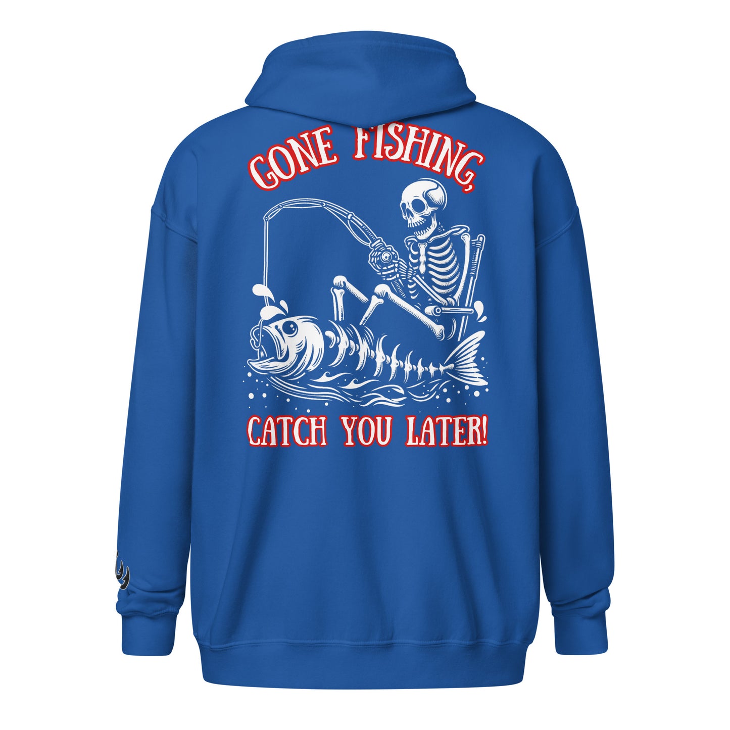 Fishing Skeleton, Skull Fishing Tattoo, Fishing Tuna, Fishing Gifts, Fishing Hoodie for Man, Fishy hoodie, Unisex heavy blend zip hoodie