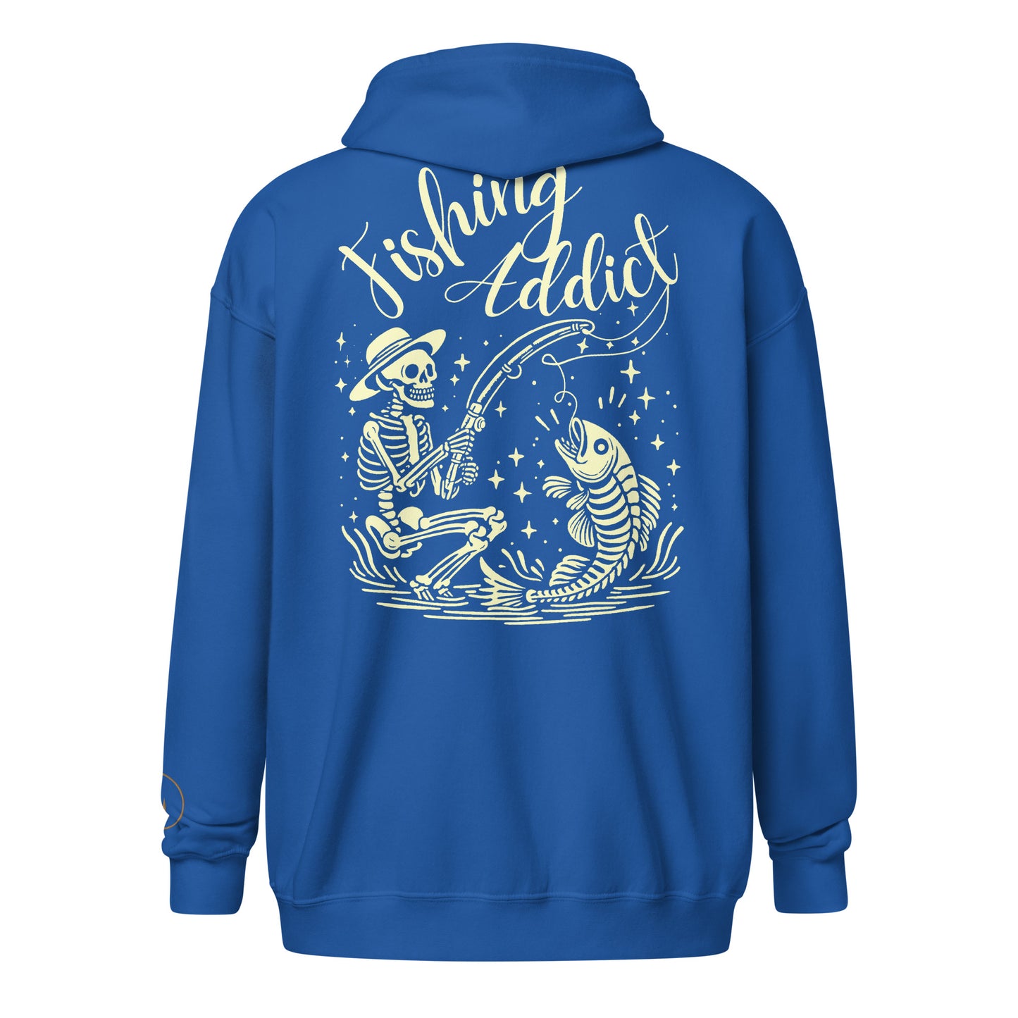 Fishing Straw hat Skeleton, Fishing Tattoo, Fishing Addict, Fishing Gift, Fishing Hoodie, Fishy hoodie, Unisex heavy blend zip hoodie