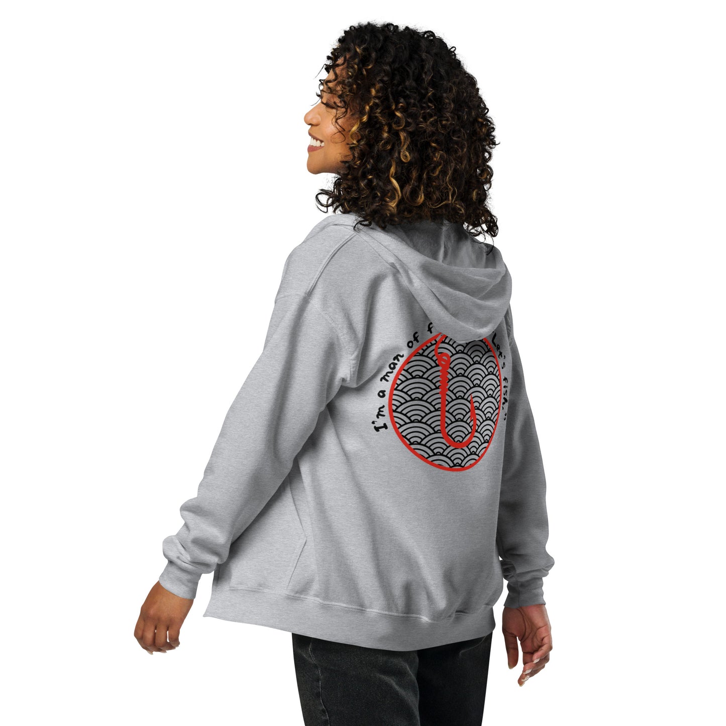 I'm a man Fishing Tuna Unisex heavy blend zip hoodie