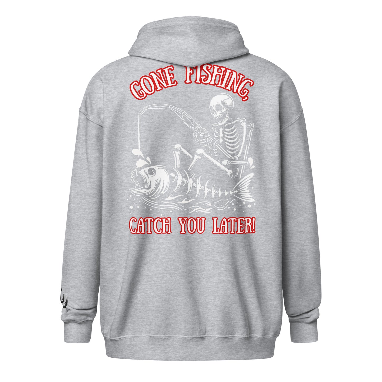Fishing Skeleton, Skull Fishing Tattoo, Fishing Tuna, Fishing Gifts, Fishing Hoodie for Man, Fishy hoodie, Unisex heavy blend zip hoodie