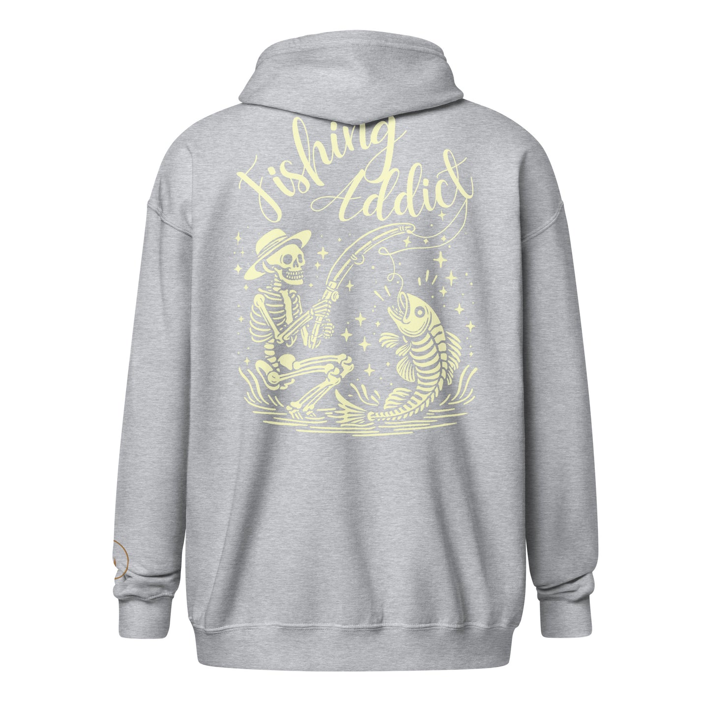 Fishing Straw hat Skeleton, Fishing Tattoo, Fishing Addict, Fishing Gift, Fishing Hoodie, Fishy hoodie, Unisex heavy blend zip hoodie