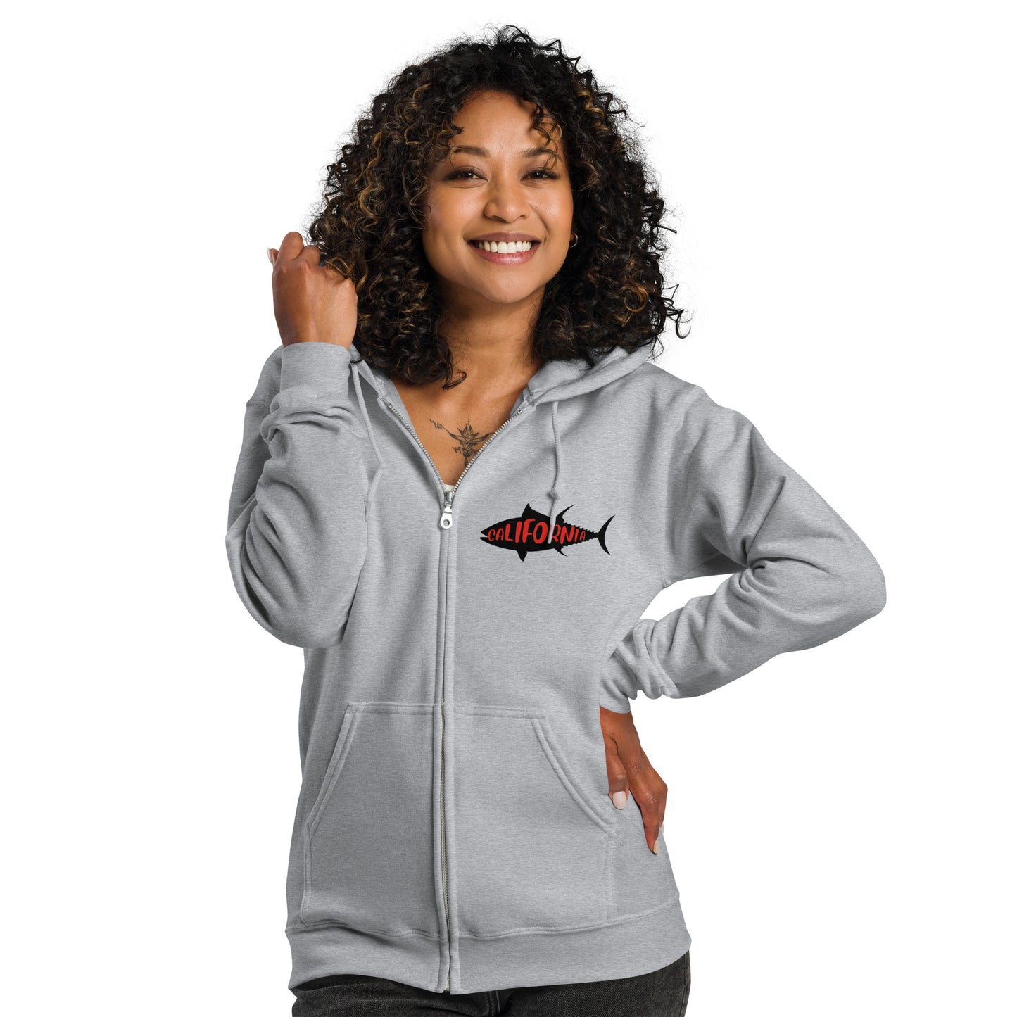 I'm a man Fishing Tuna Unisex heavy blend zip hoodie
