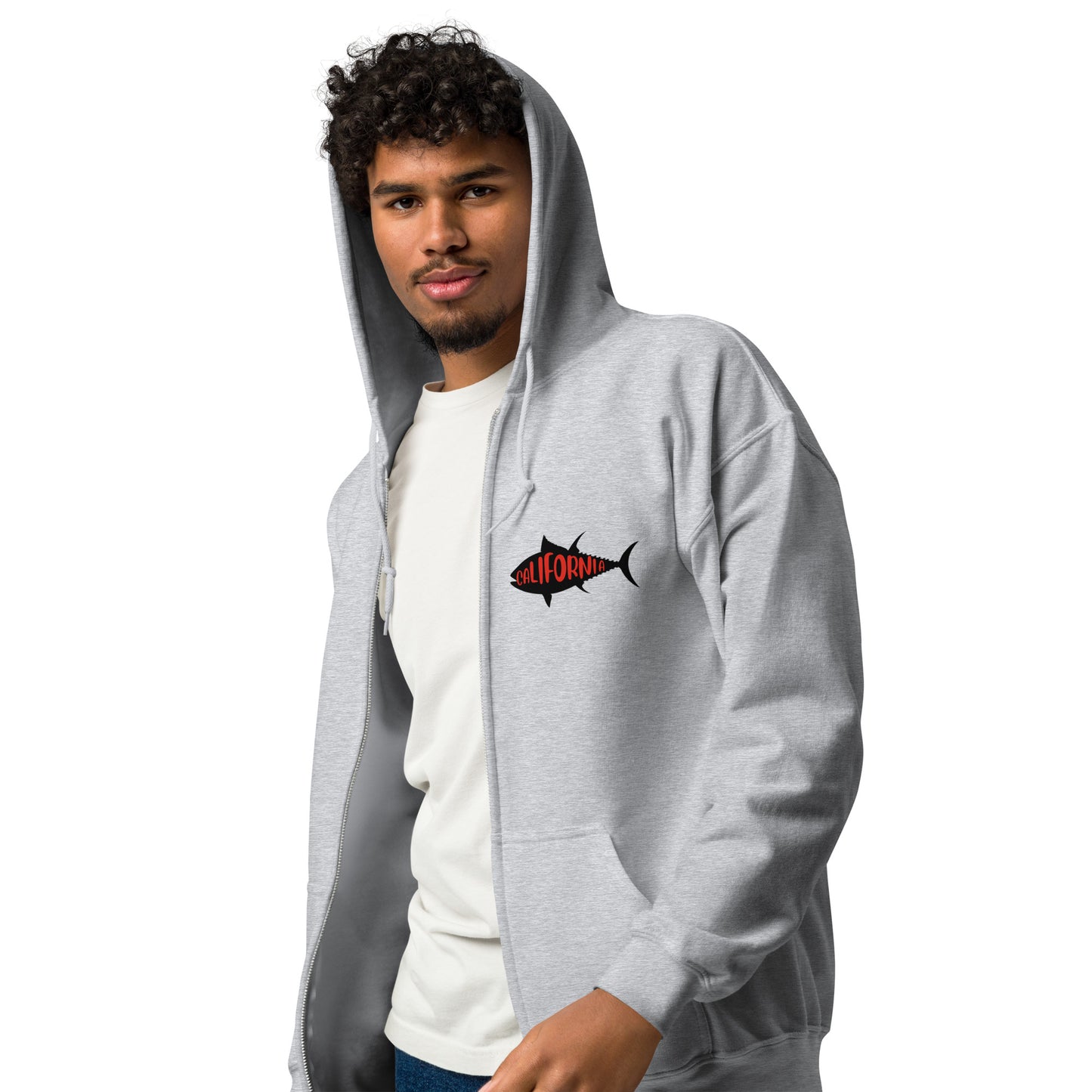 I'm a man Fishing Tuna Unisex heavy blend zip hoodie