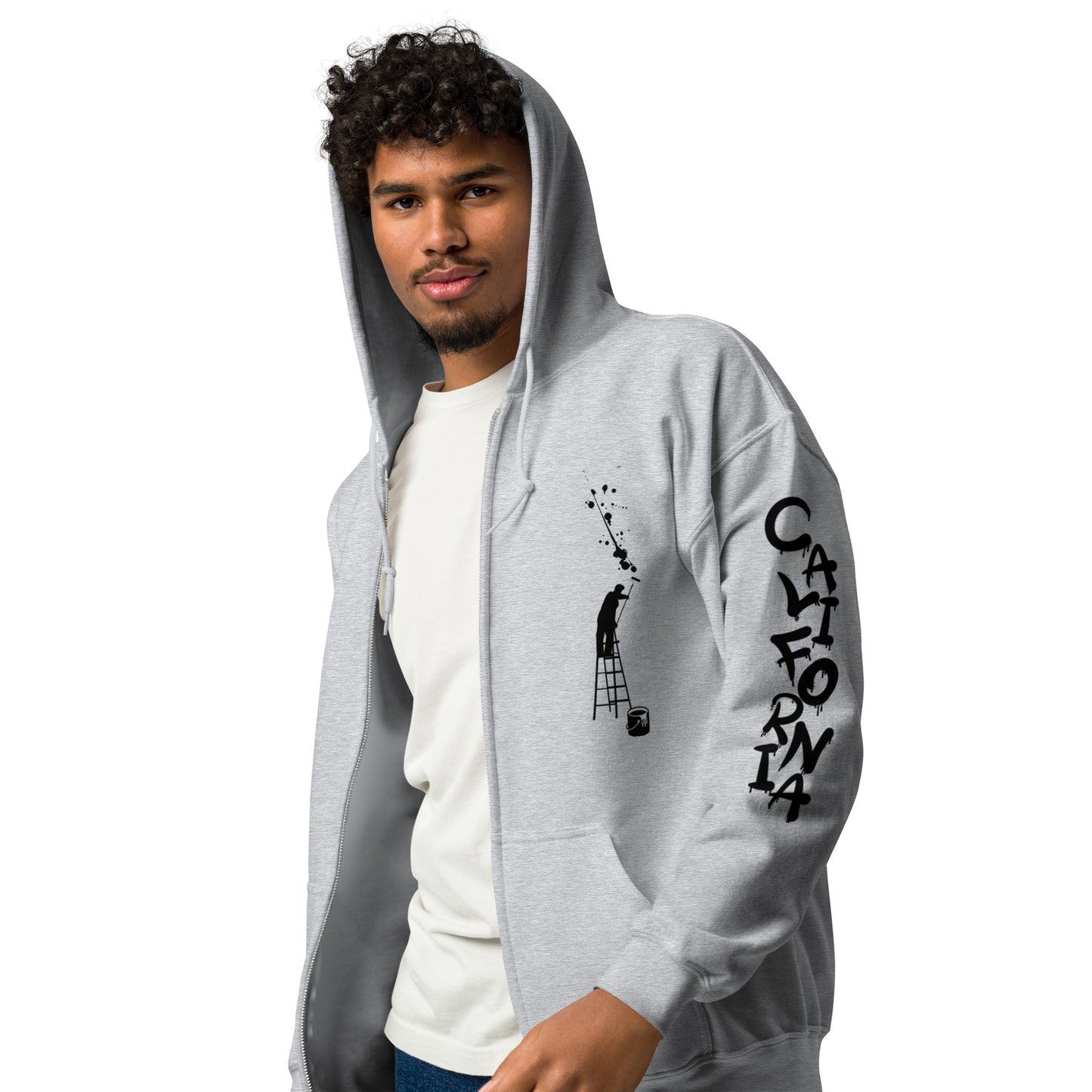 California Japanese Katakana, graffiti art Unisex heavy blend zip hoodie