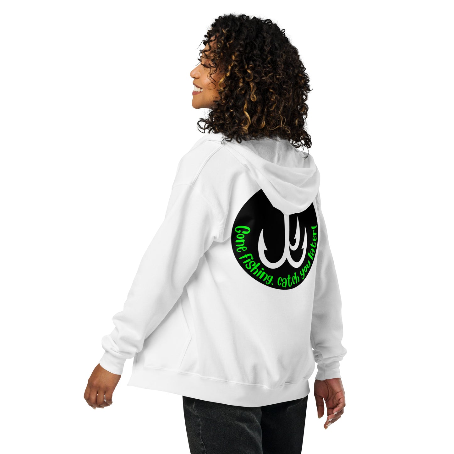 I'm a man Gone Fishing Unisex heavy blend zip hoodie
