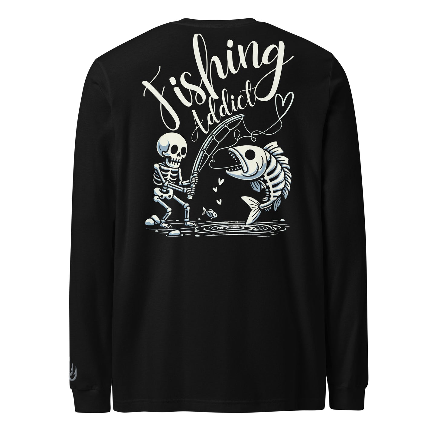 Fishing Skeleton, Fishing Tattoo, Fishing Addict, Fishing Gifts, Fishing Hoodie, Fishy hoodie, Husband Hoodie, Dad Gift, Long Sleeve Tee