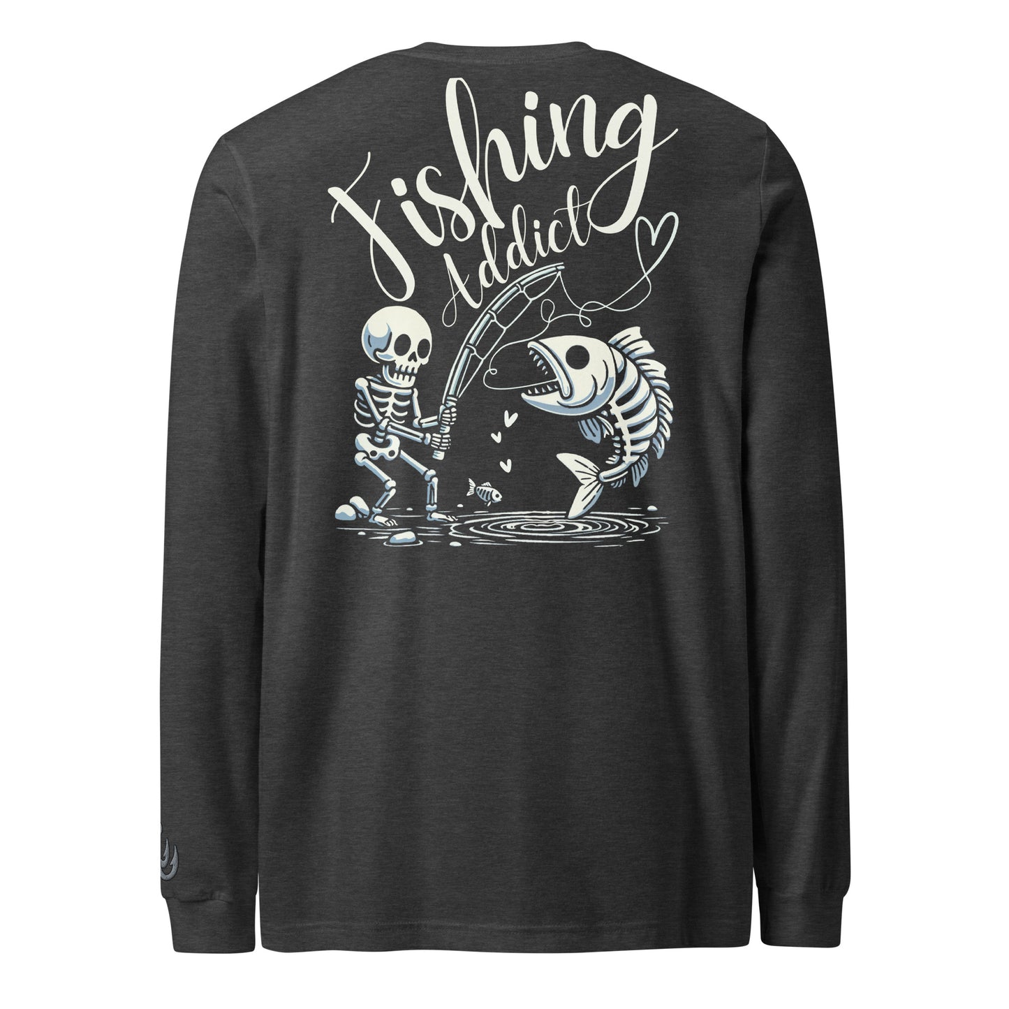 Fishing Skeleton, Fishing Tattoo, Fishing Addict, Fishing Gifts, Fishing Hoodie, Fishy hoodie, Husband Hoodie, Dad Gift, Long Sleeve Tee
