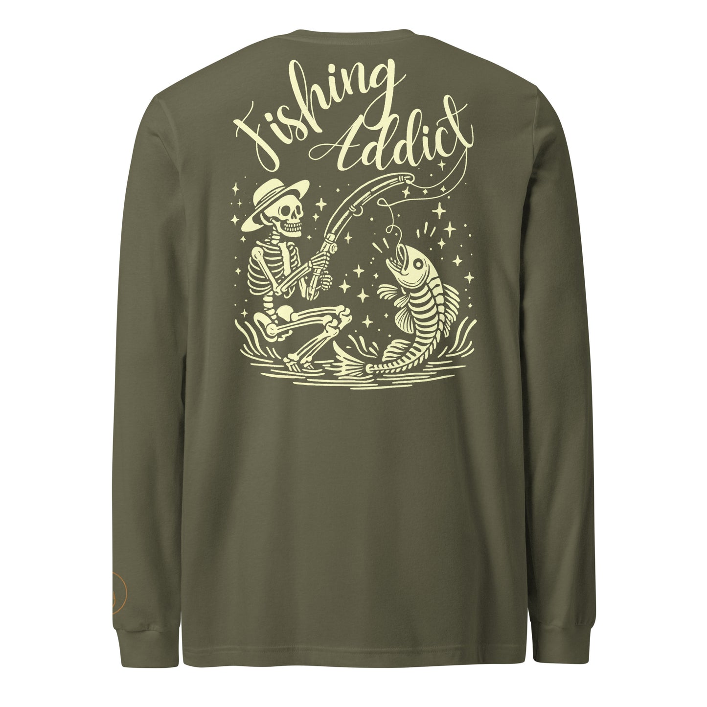 Fishing Straw hat Skeleton, Fishing Tattoo, Fishing Addict, Fishing Gift, Fishing Hoodie, Fishy hoodie, Dad Gift, Unisex Long Sleeve Tee