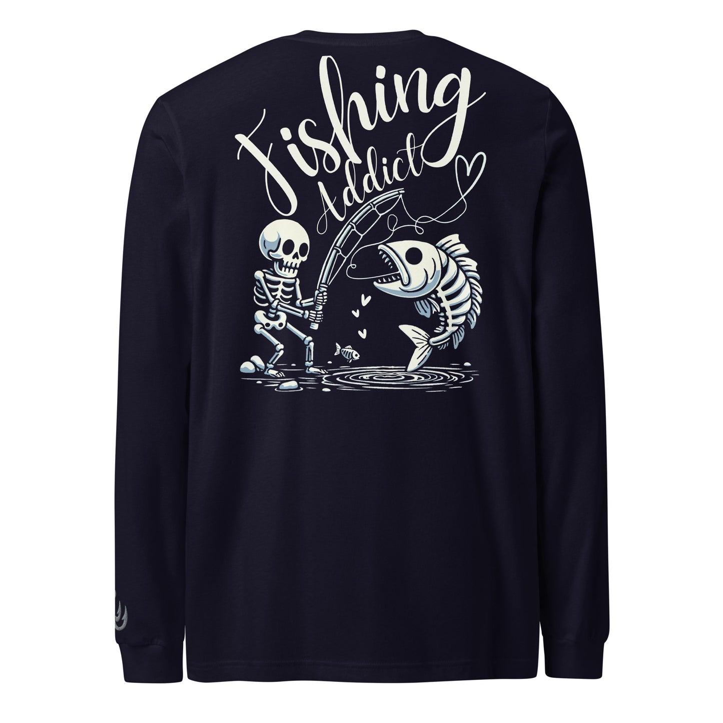 Fishing Skeleton, Fishing Tattoo, Fishing Addict, Fishing Gifts, Fishing Hoodie, Fishy hoodie, Husband Hoodie, Dad Gift, Long Sleeve Tee