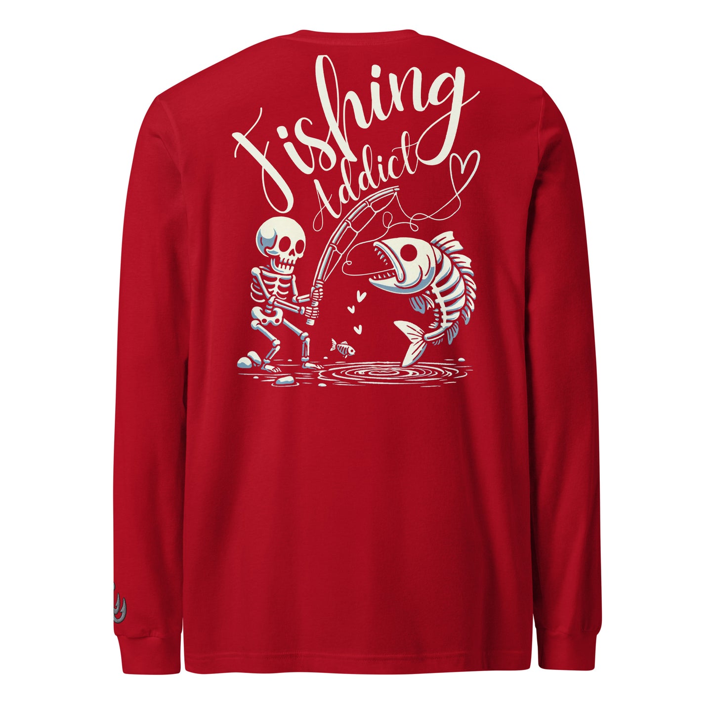 Fishing Skeleton, Fishing Tattoo, Fishing Addict, Fishing Gifts, Fishing Hoodie, Fishy hoodie, Husband Hoodie, Dad Gift, Long Sleeve Tee
