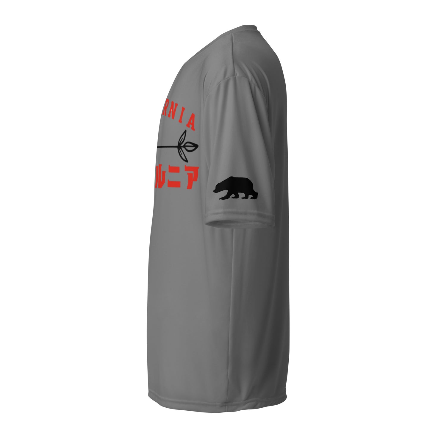 California, Grizzly Bear, Japanese, Katakana, Unisex performance crew neck t-shirt