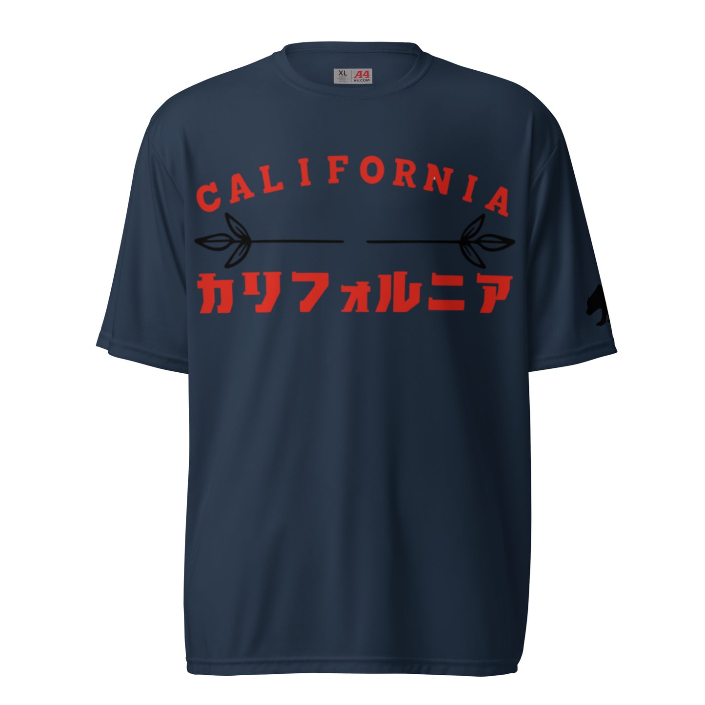 California, Grizzly Bear, Japanese, Katakana, Unisex performance crew neck t-shirt