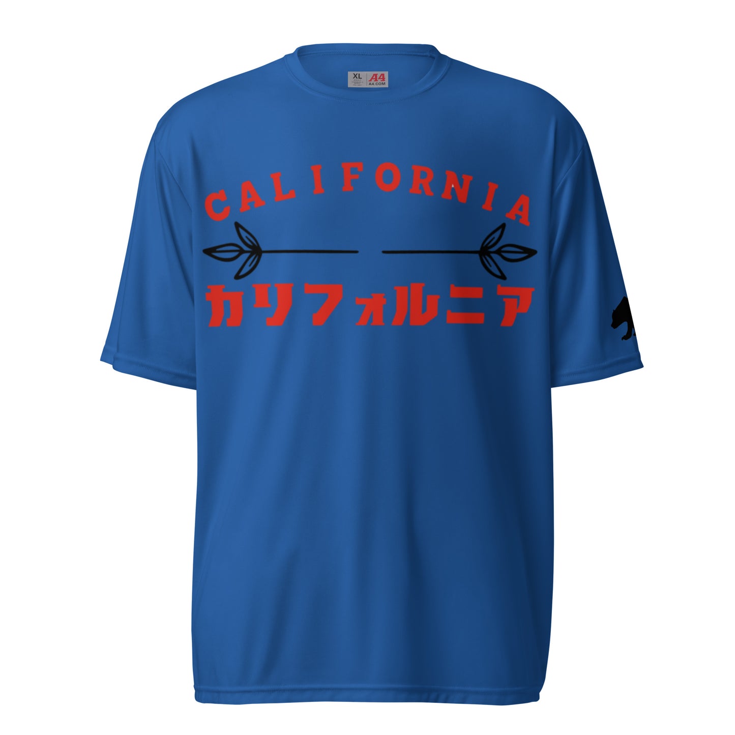 California, Grizzly Bear, Japanese, Katakana, Unisex performance crew neck t-shirt