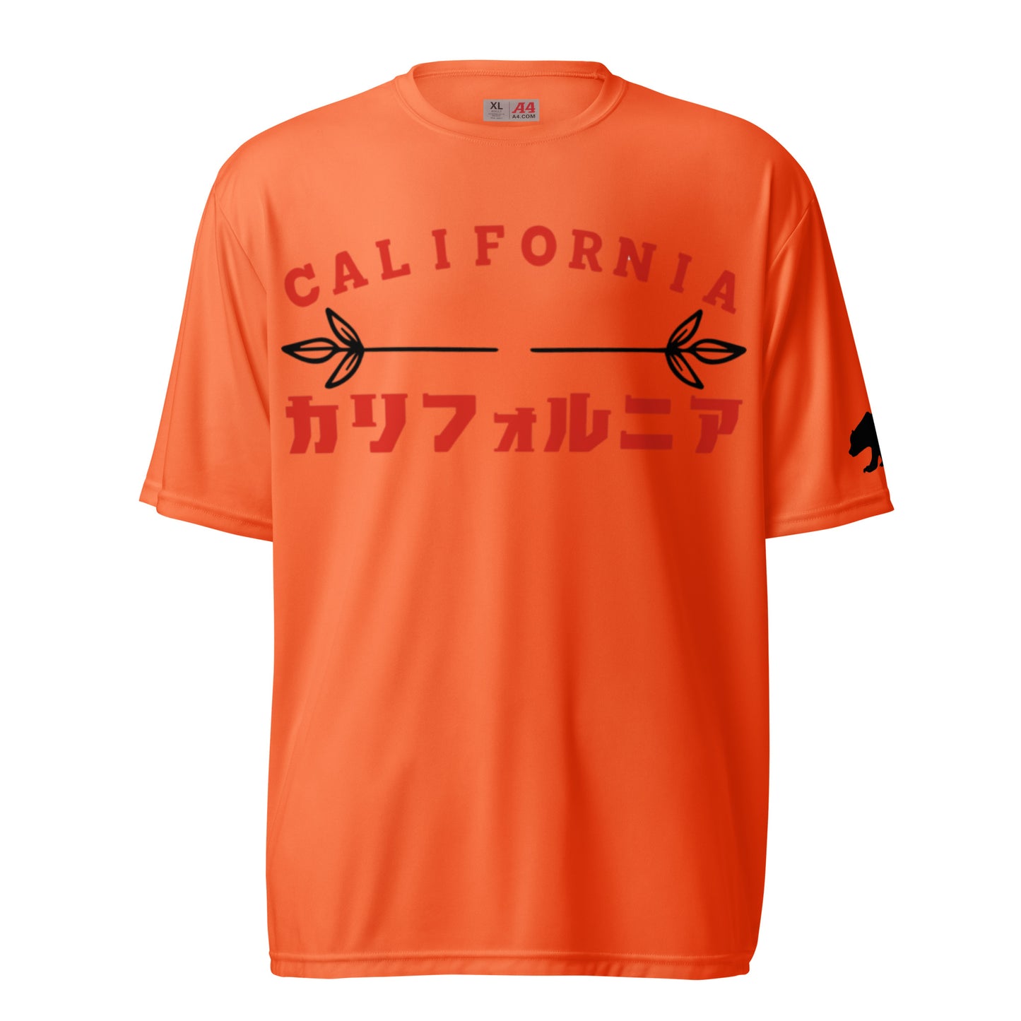 California, Grizzly Bear, Japanese, Katakana, Unisex performance crew neck t-shirt