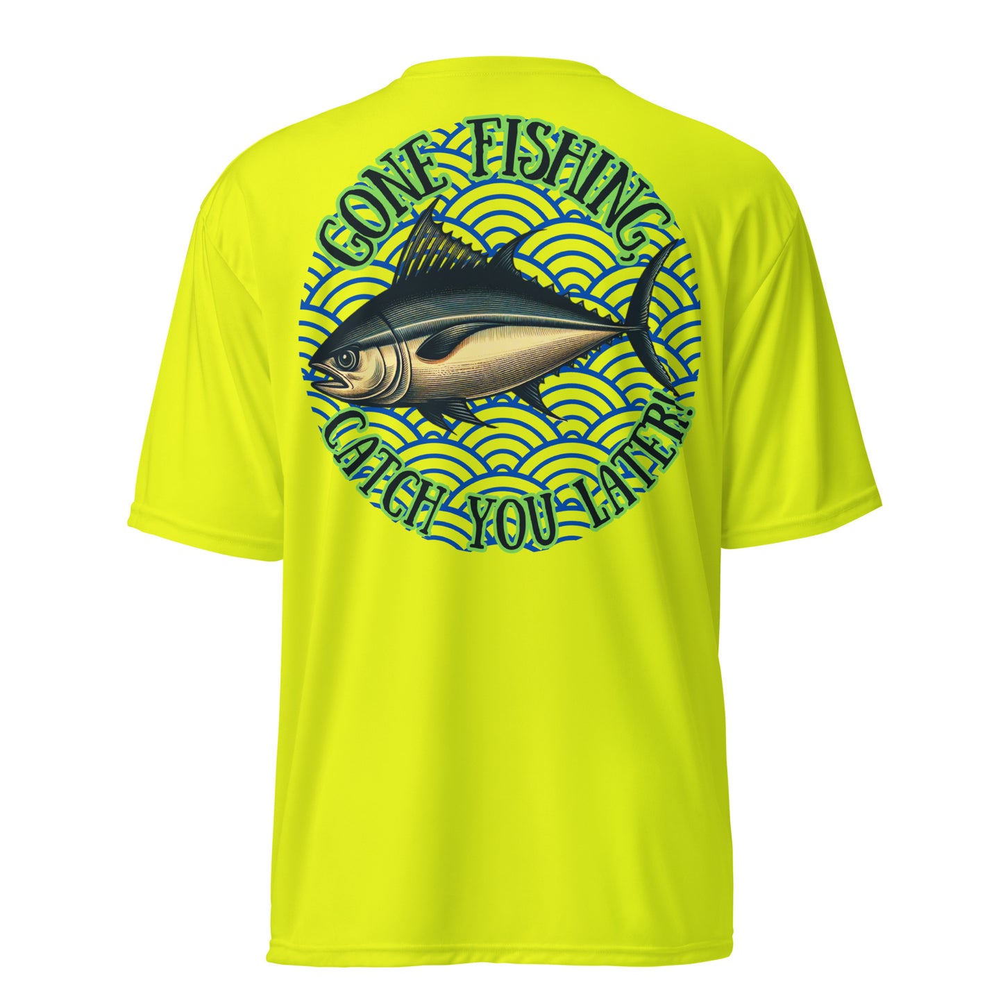 Fishing, Fishing Dad, Gone Fishing, Tuna Fishing, fishing lure, kawaii, father's day gift, Best Gift For Dad, Unisex performance crew neck t-shirt