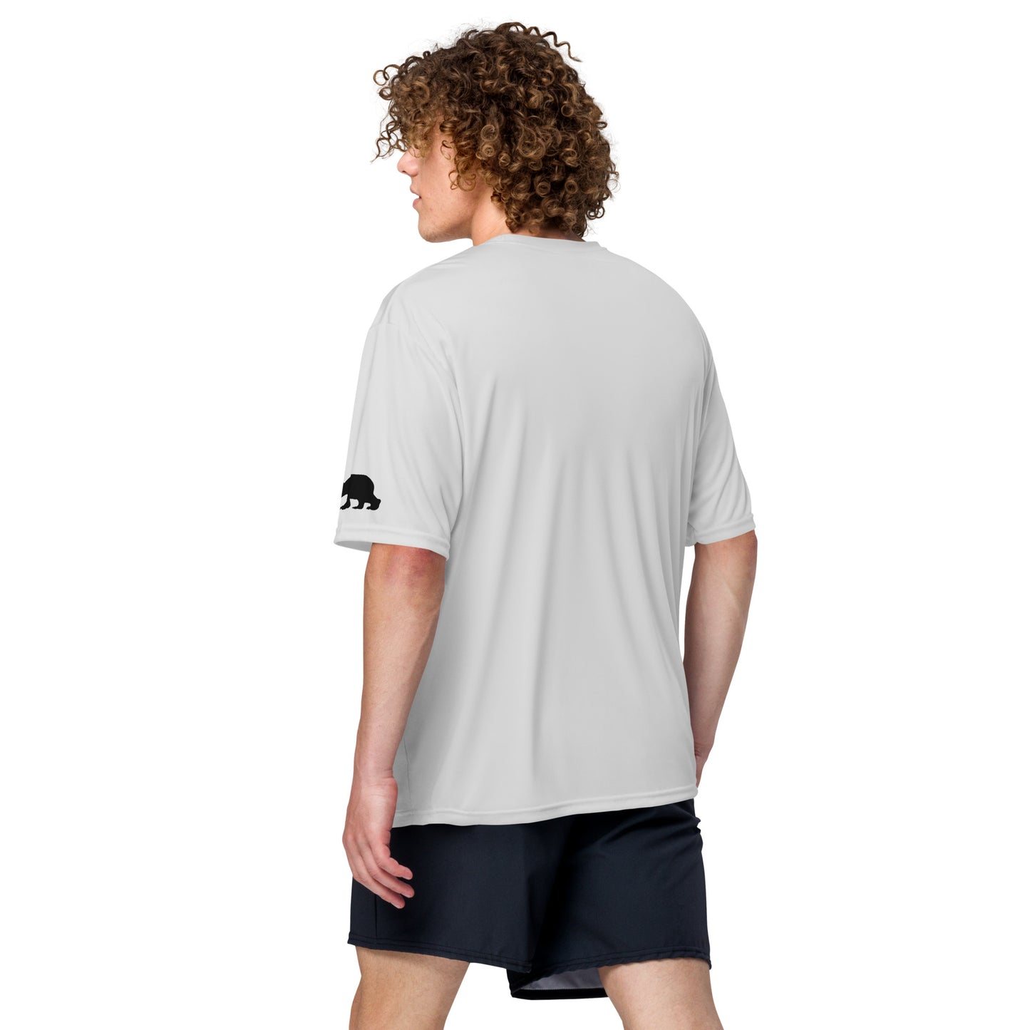 California, Grizzly Bear, Japanese, Katakana, Unisex performance crew neck t-shirt
