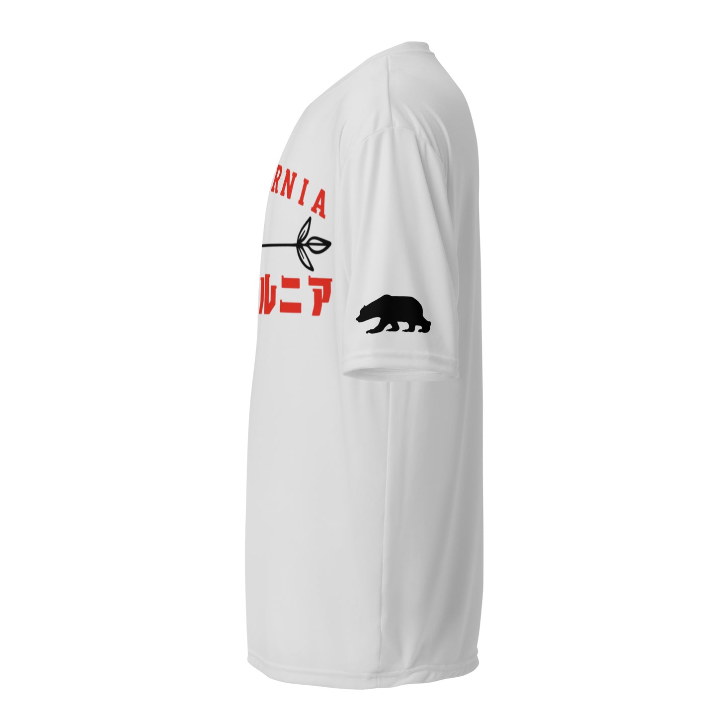 California, Grizzly Bear, Japanese, Katakana, Unisex performance crew neck t-shirt