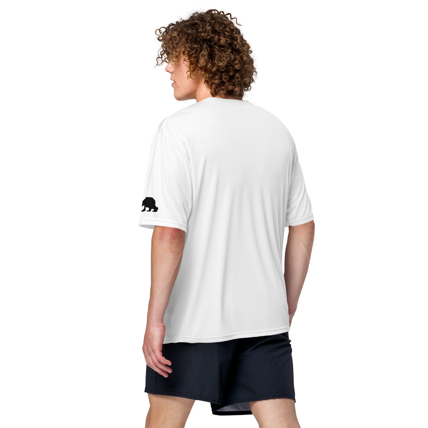 California, Grizzly Bear, Japanese, Katakana, Unisex performance crew neck t-shirt