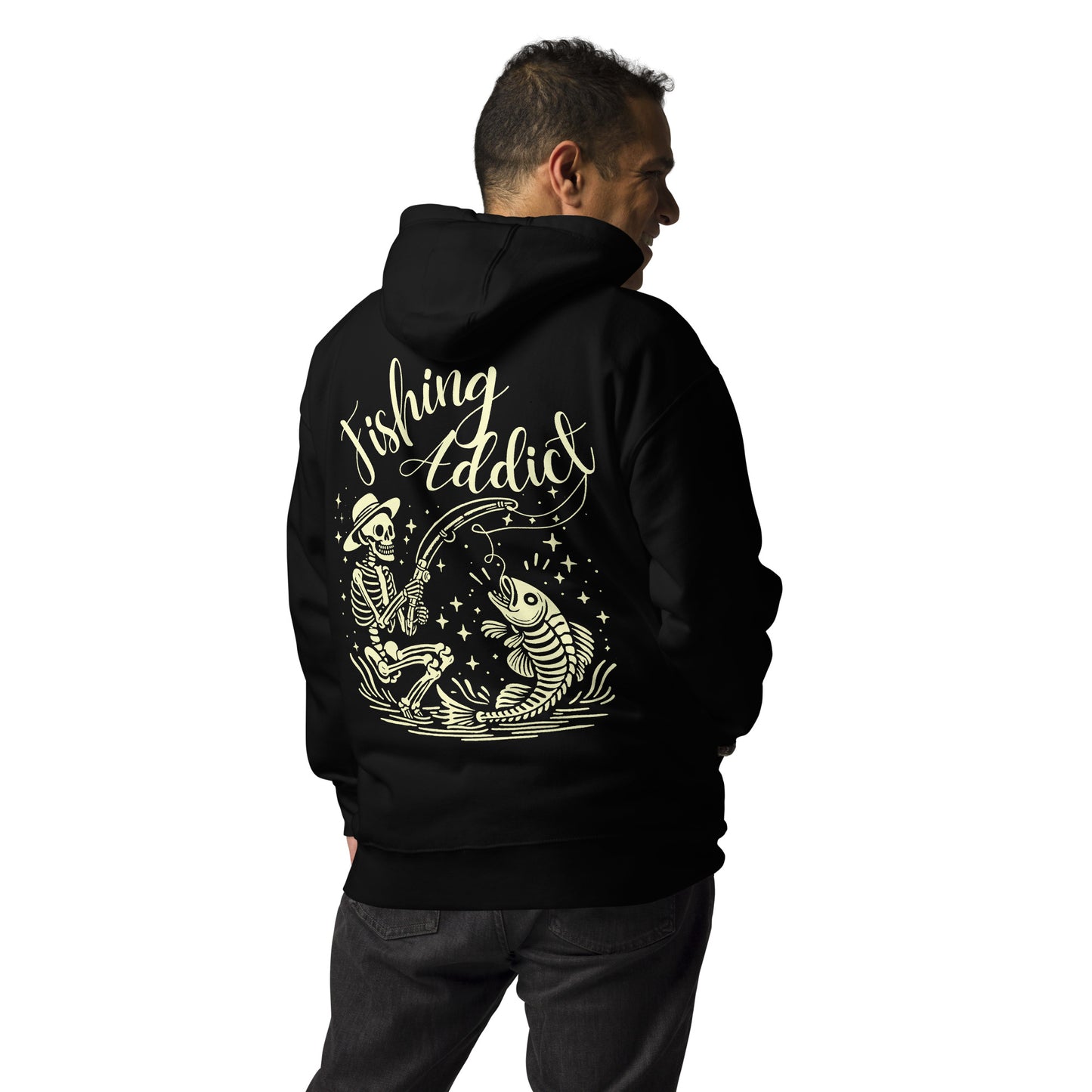 Fishing Straw hat Skeleton, Fishing Tattoo, Fishing Addict, Fishing Gift, Fishing Hoodie, Fishy hoodie, Husband Hoodie, Dad Gift, Unisex Hoodie