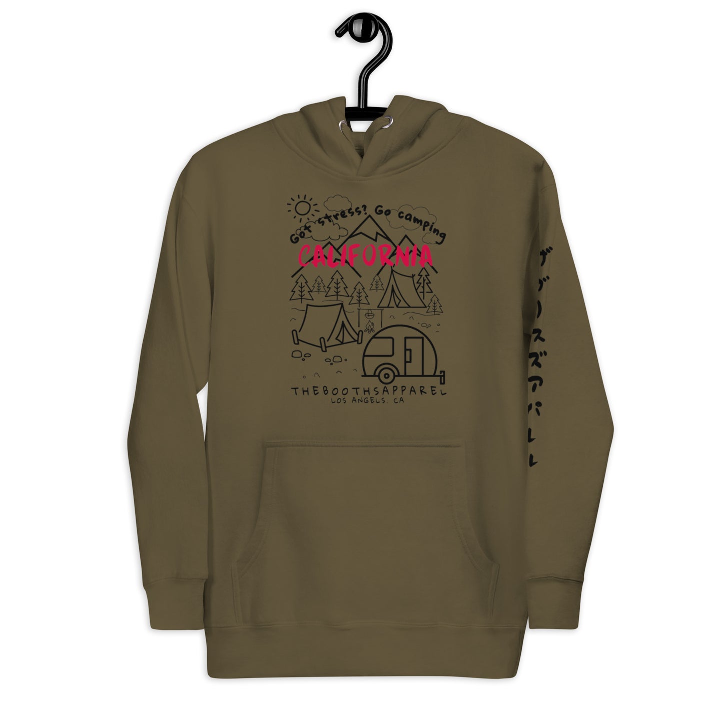 California Got Stress ? Got Stress Black sleeve Unisex Hoodie
