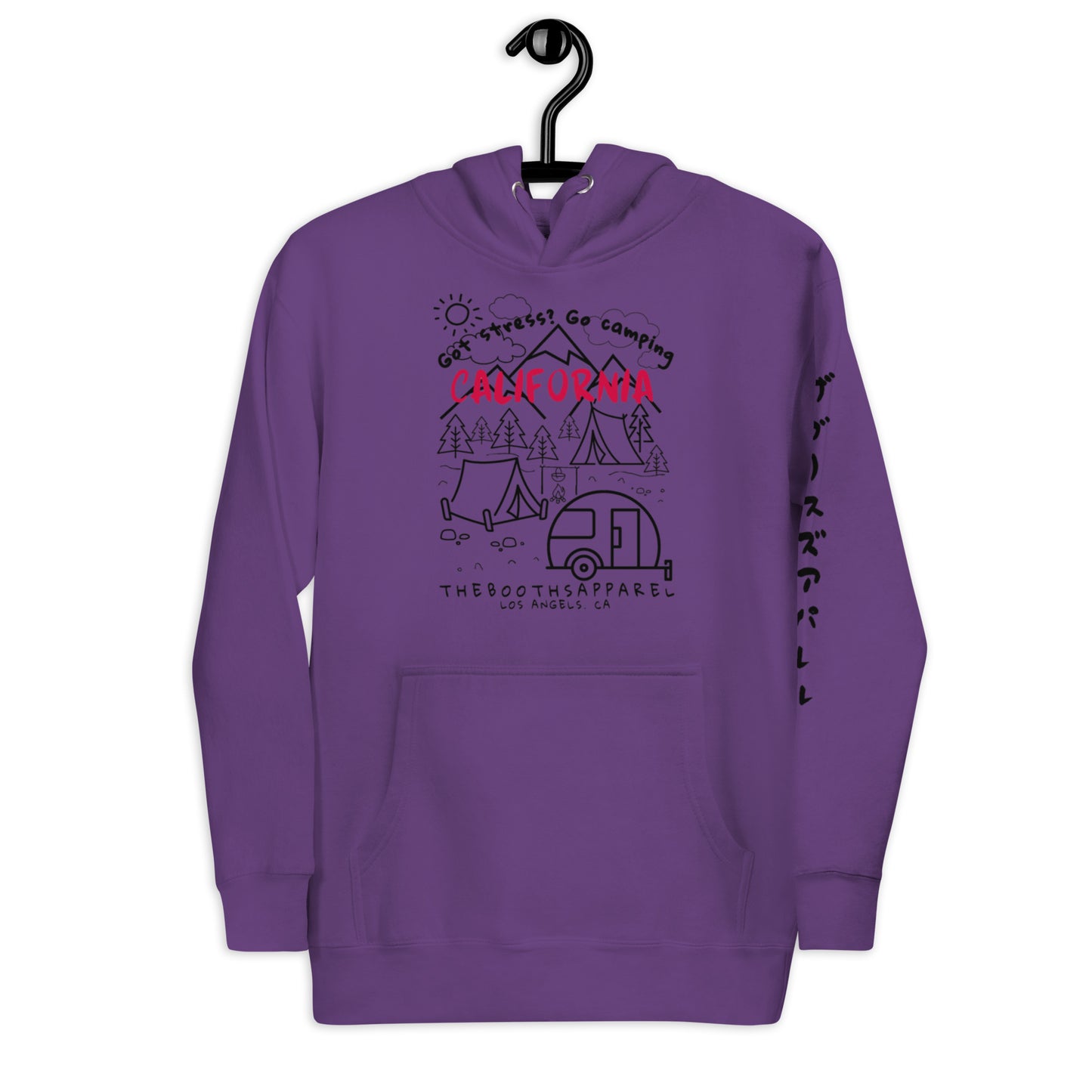 California Got Stress ? Got Stress Black sleeve Unisex Hoodie