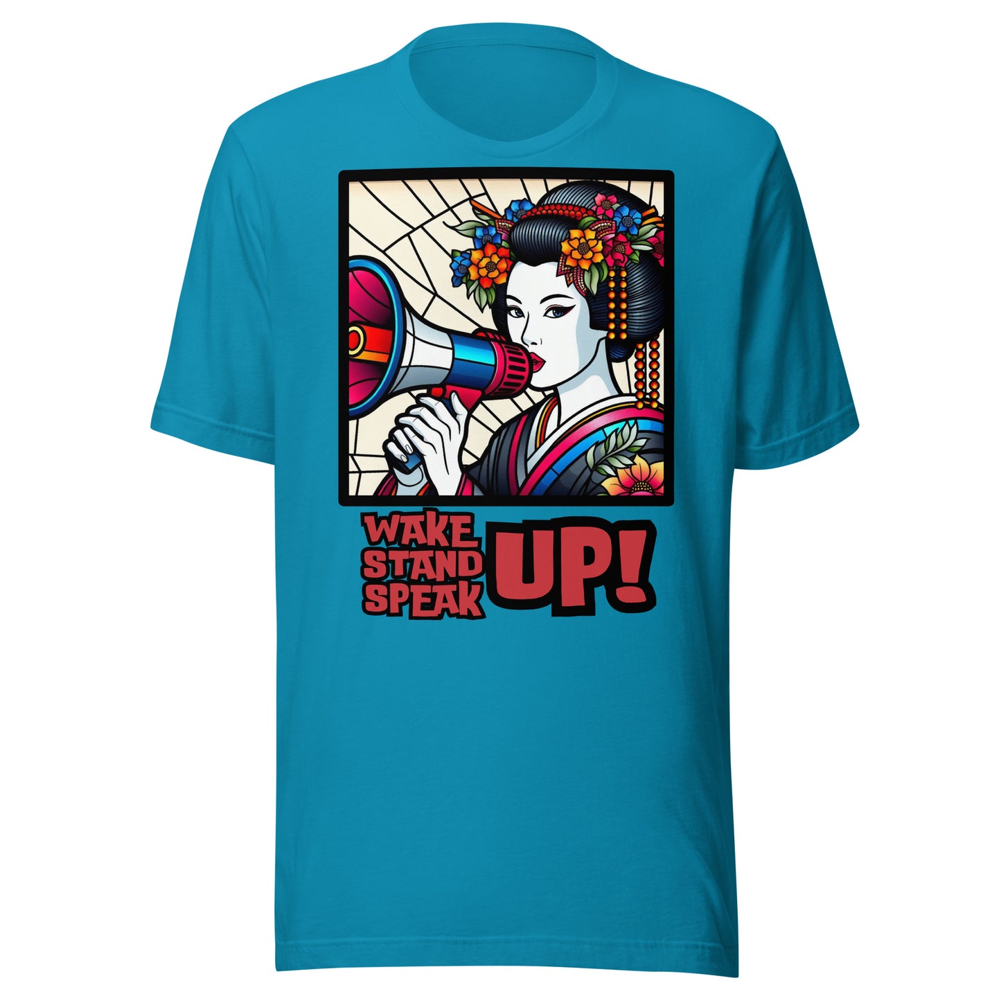 Wake Up Stand Up Speak Up, Geisha, LGBTQ, Gay pride, Against Bullying Tee, Protest shirt, Human Rights, Advocacy Top, kawaii,