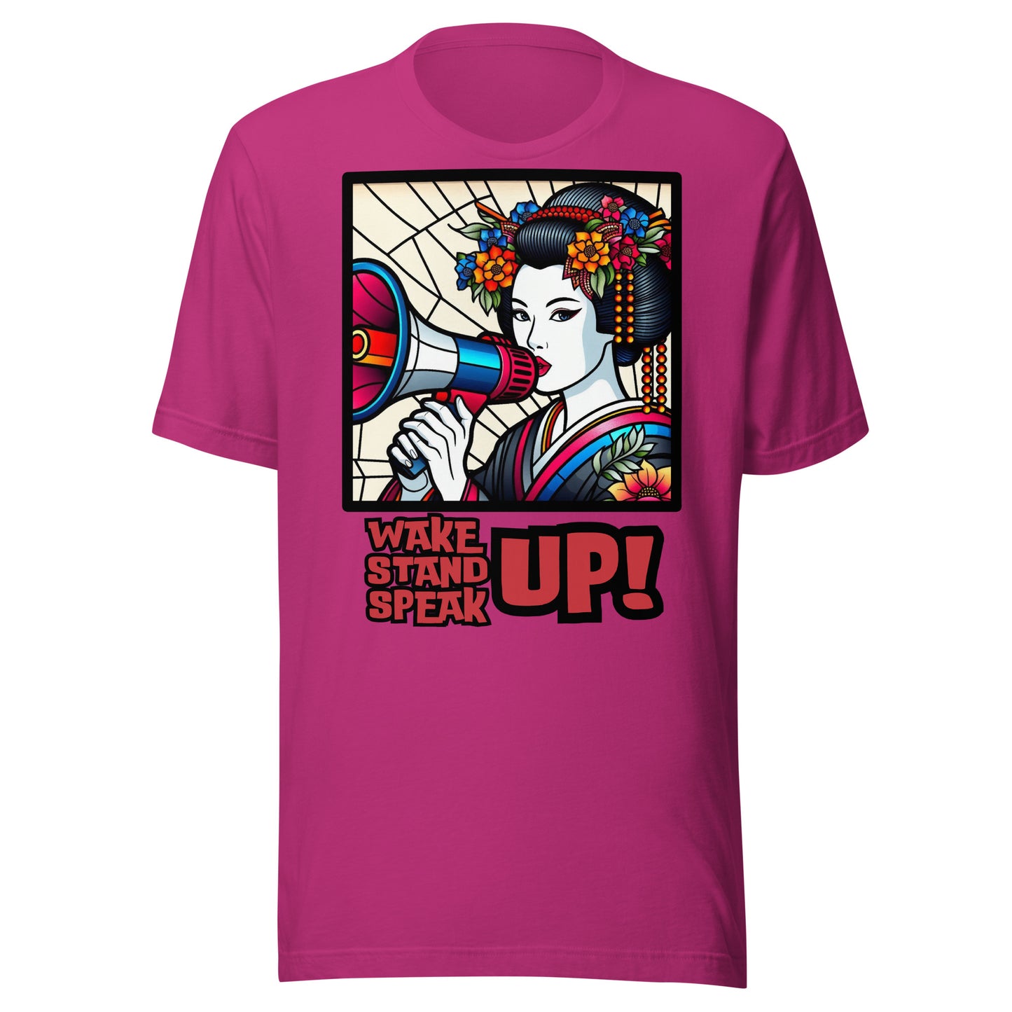 Wake Up Stand Up Speak Up, Geisha, LGBTQ, Gay pride, Against Bullying Tee, Protest shirt, Human Rights, Advocacy Top, kawaii,