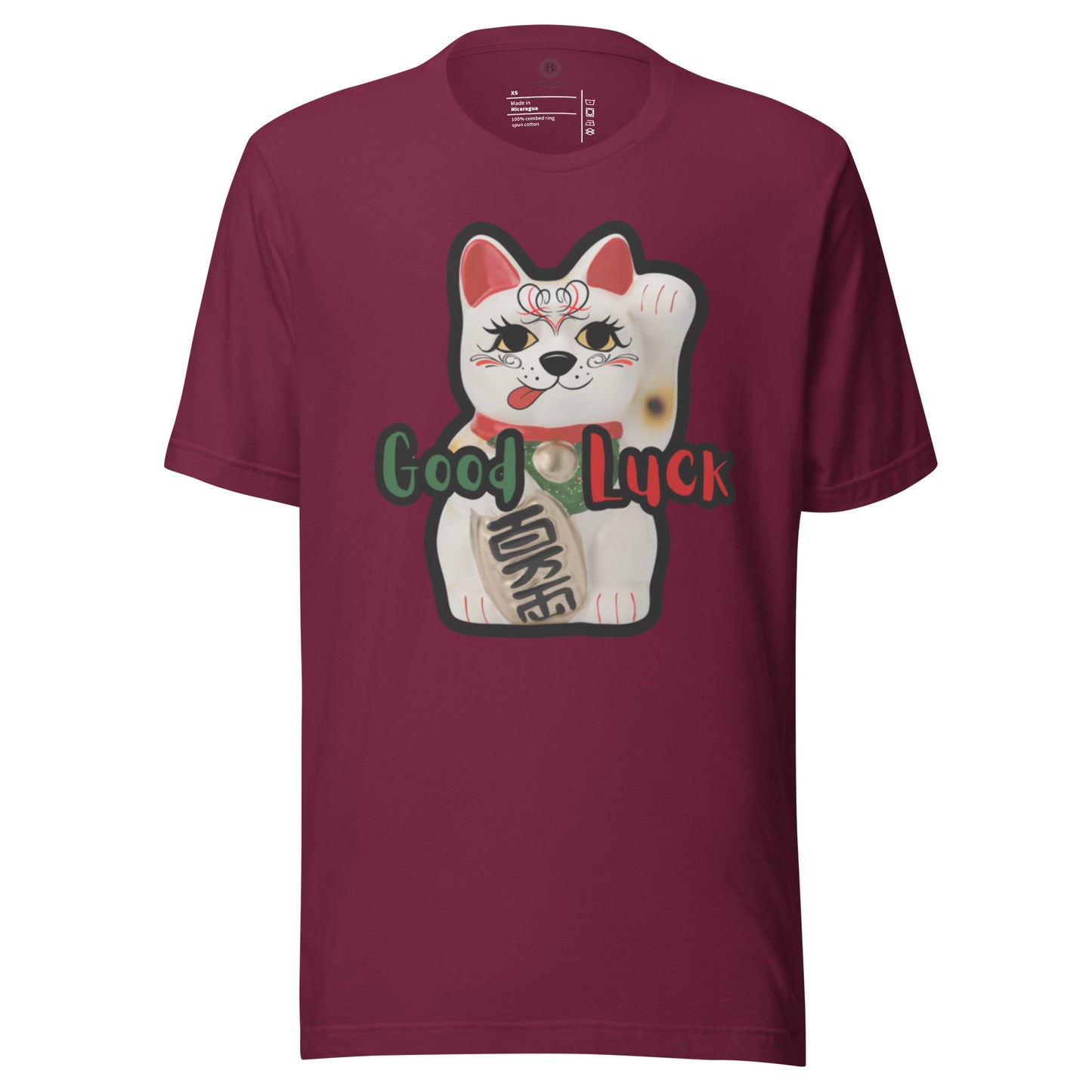 Good Luck Cat PinStriping Unisex t-shirt