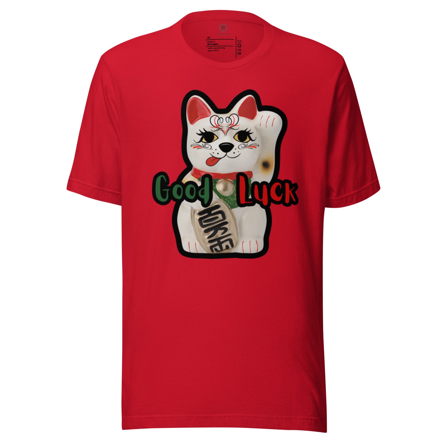 Good Luck Cat PinStriping Unisex t-shirt