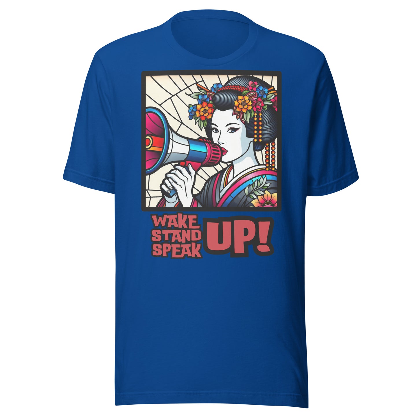Wake Up Stand Up Speak Up, Geisha, LGBTQ, Gay pride, Against Bullying Tee, Protest shirt, Human Rights, Advocacy Top, kawaii,