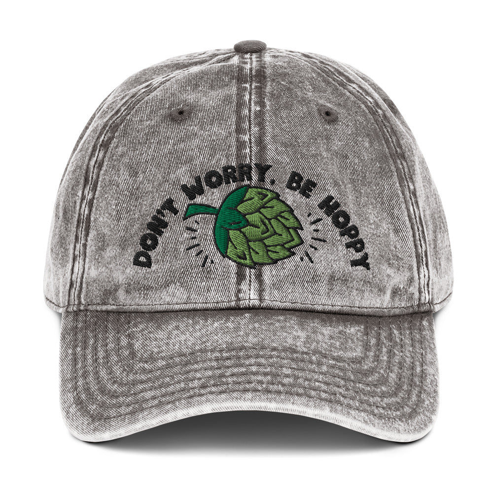 Don’t worry, be hoppy, Beer, Vintage Cotton Twill Cap