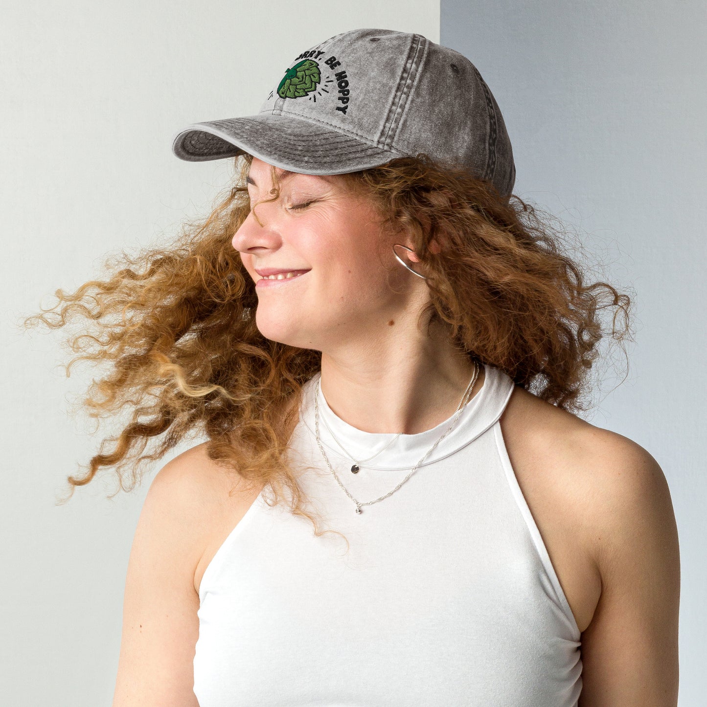 Don’t worry, be hoppy, Beer, Vintage Cotton Twill Cap