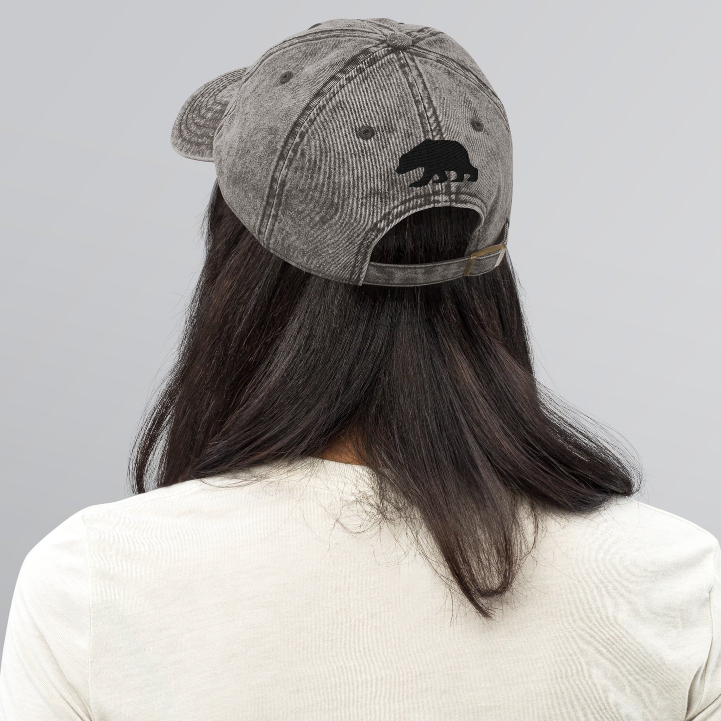 California Grizzly Bear Japanese Katakana Vintage Cotton Twill Cap