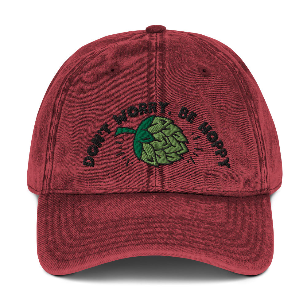 Don’t worry, be hoppy, Beer, Vintage Cotton Twill Cap