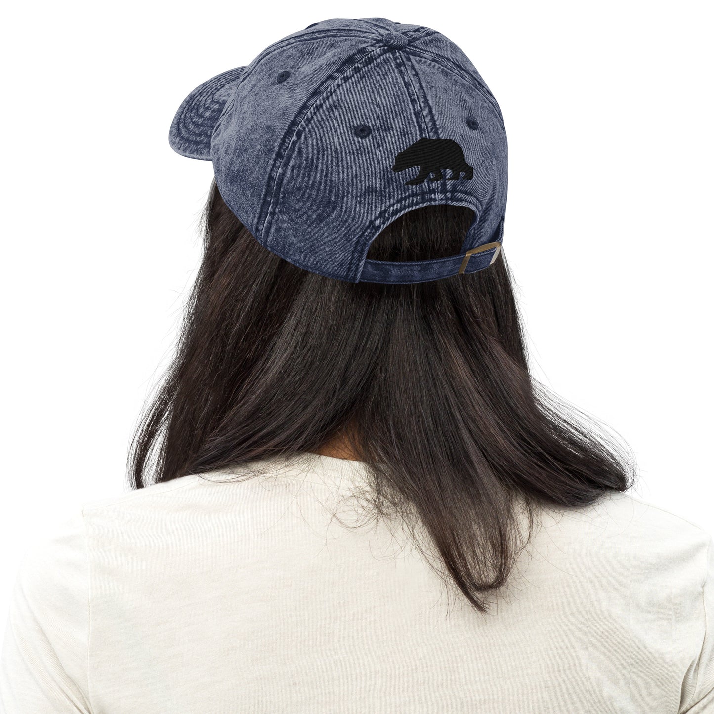 California Grizzly Bear Japanese Katakana Vintage Cotton Twill Cap