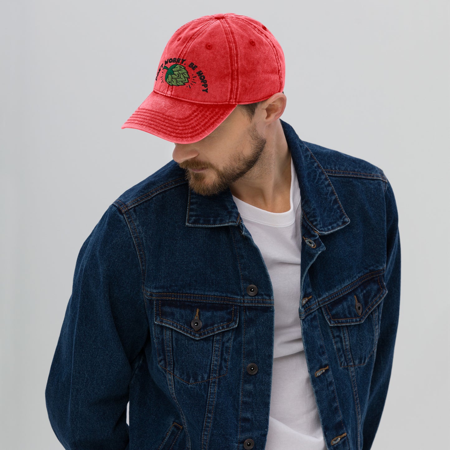 Don’t worry, be hoppy, Beer, Vintage Cotton Twill Cap