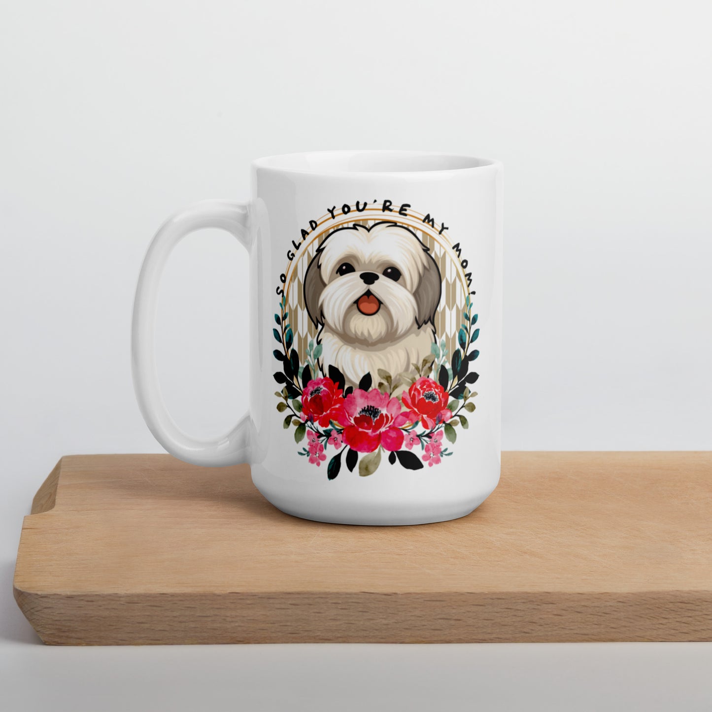 Shih Tzu Mom White glossy mug